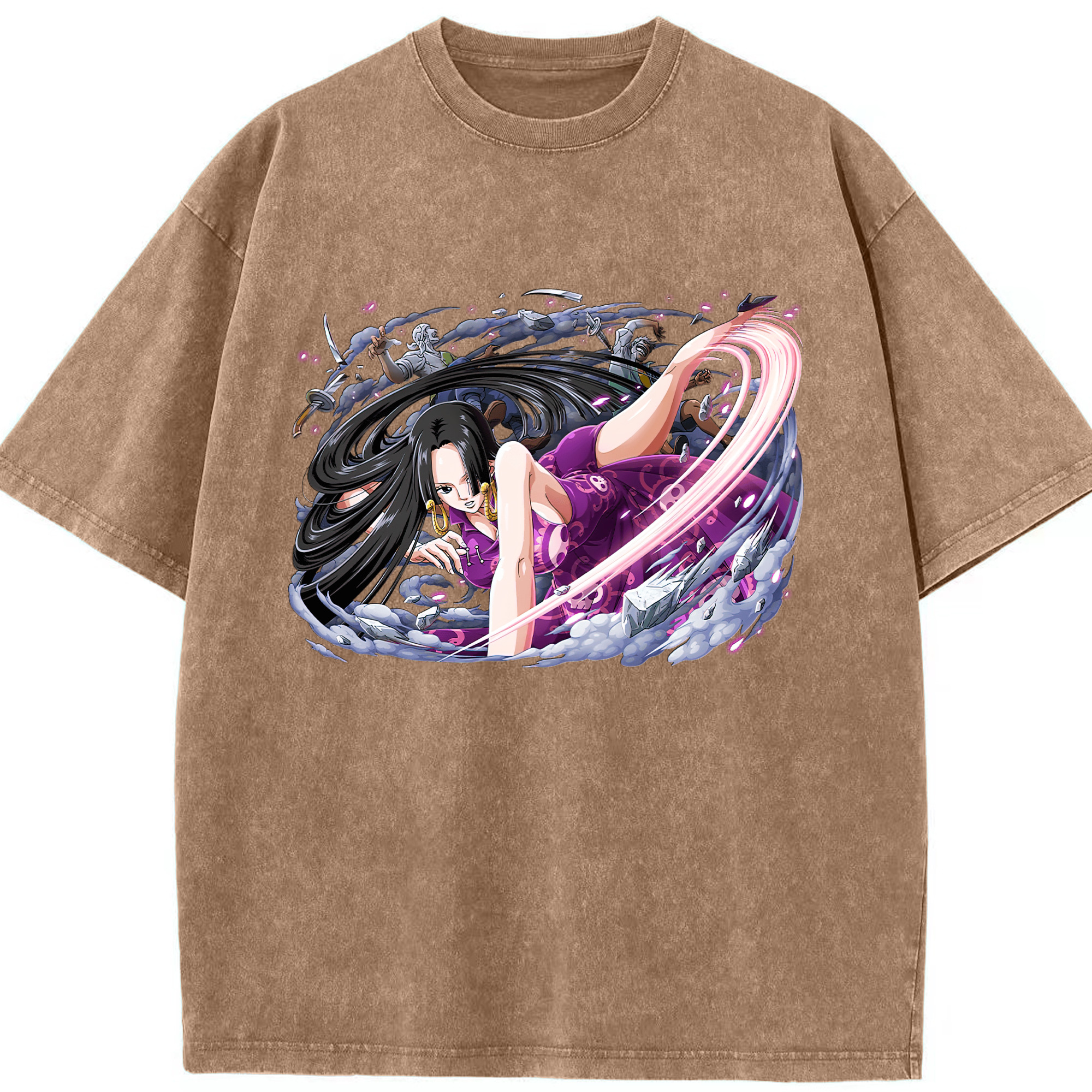 ワンピース ボア・ハンコック ONE PIECE Boa·Hancock 綿100% ヴィンテージ風 半袖Tシャツ（フロントプリント）