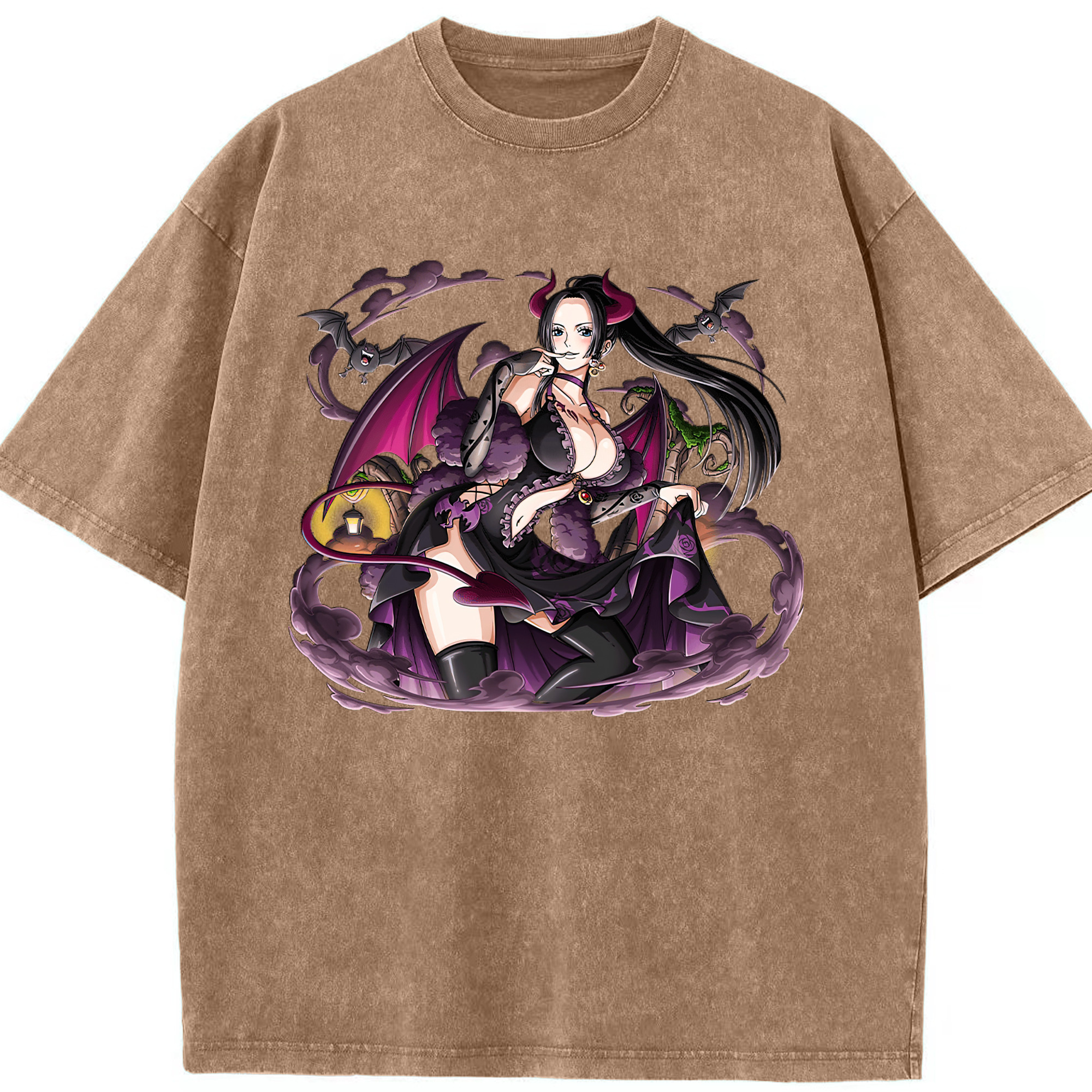 ワンピース ボア・ハンコック ONE PIECE Boa·Hancock 綿100% ヴィンテージ風 半袖Tシャツ（フロントプリント）