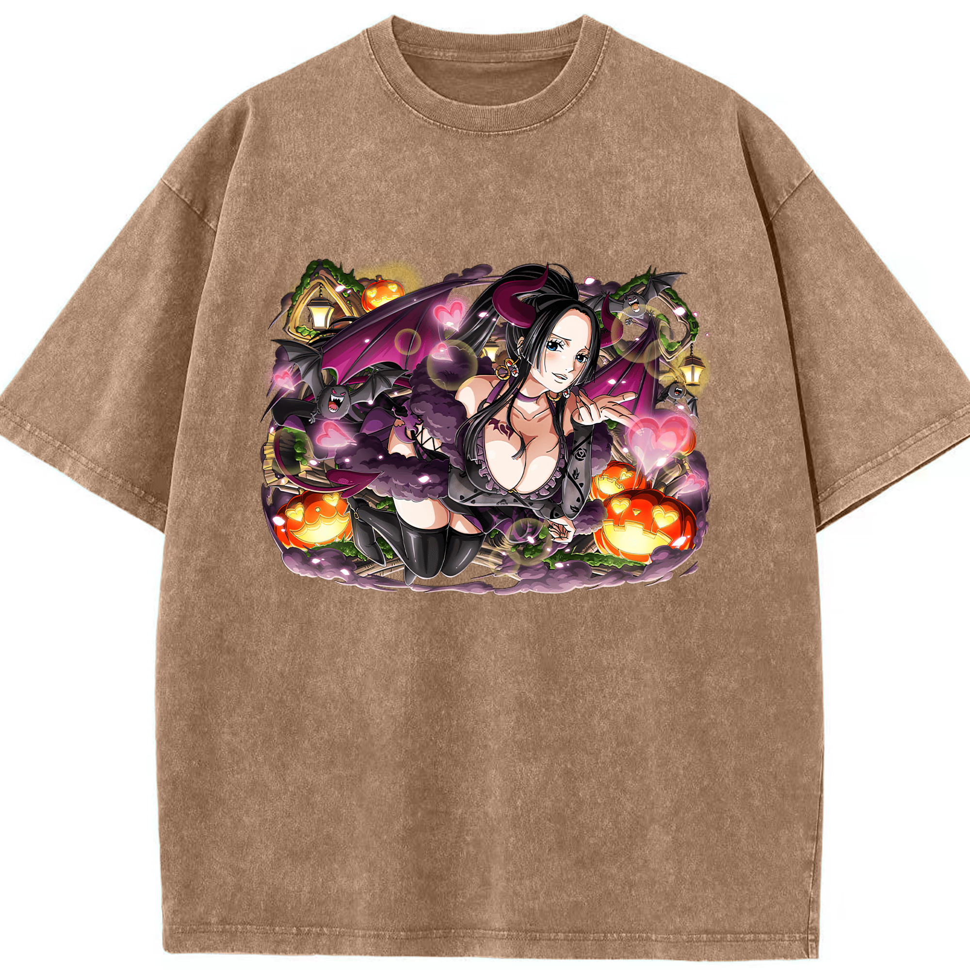 ワンピース ボア・ハンコック ONE PIECE Boa·Hancock 綿100% ヴィンテージ風 半袖Tシャツ（フロントプリント）