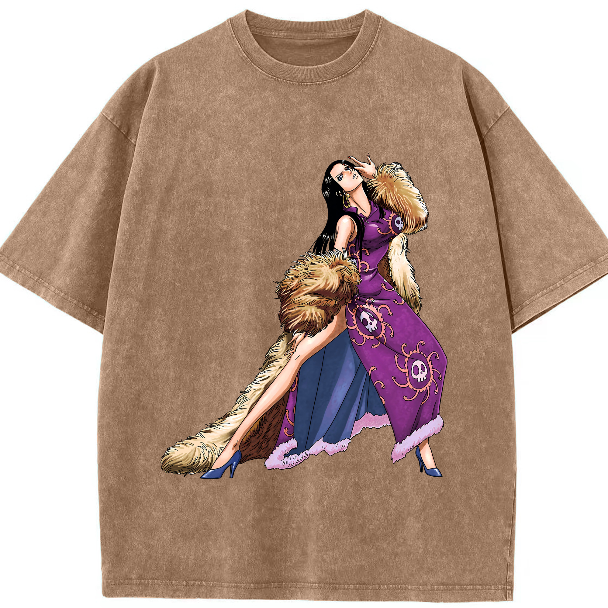 ワンピース ボア・ハンコック ONE PIECE Boa·Hancock 綿100% ヴィンテージ風 半袖Tシャツ（フロントプリント）