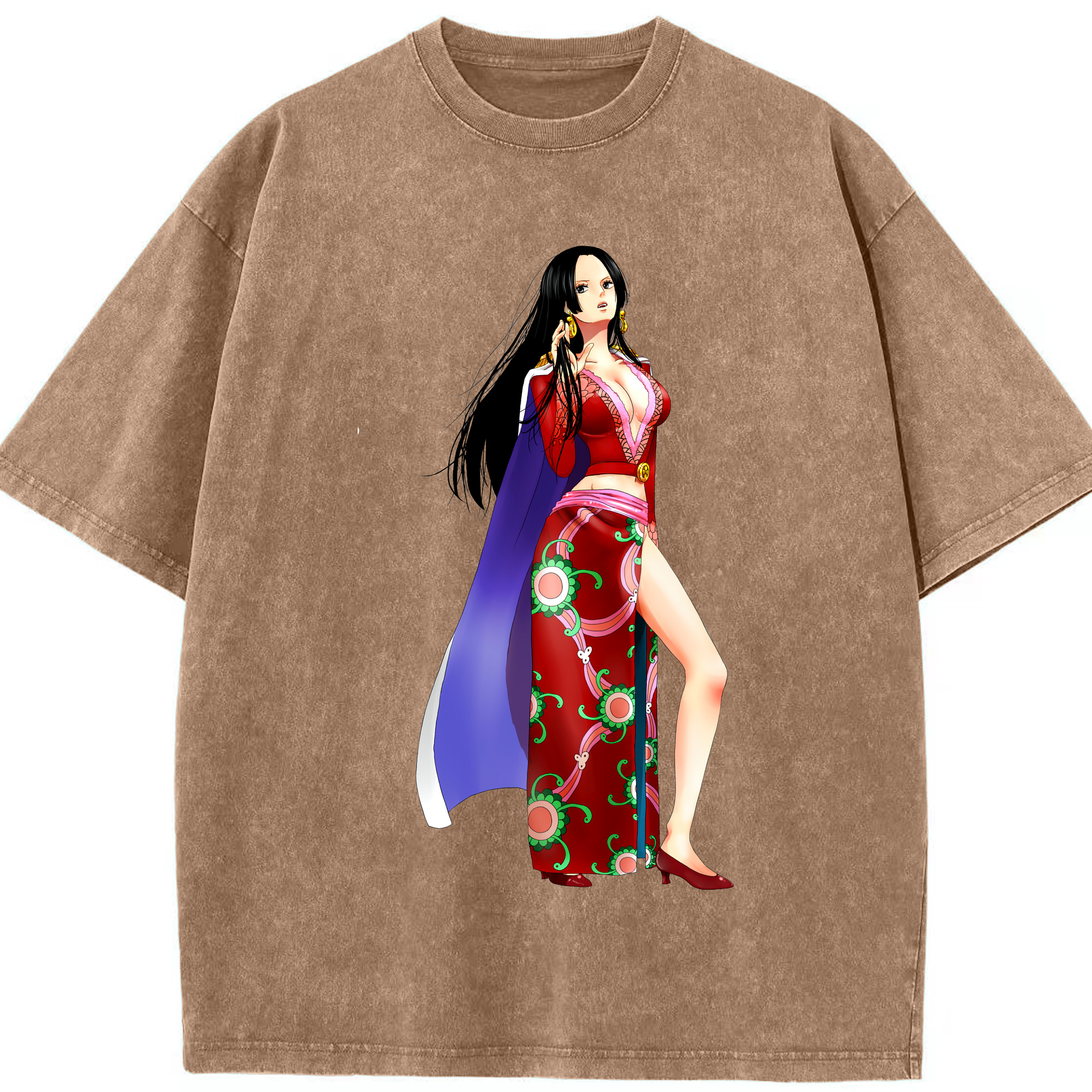 ワンピース ボア・ハンコック ONE PIECE Boa·Hancock 綿100% ヴィンテージ風 半袖Tシャツ（フロントプリント）