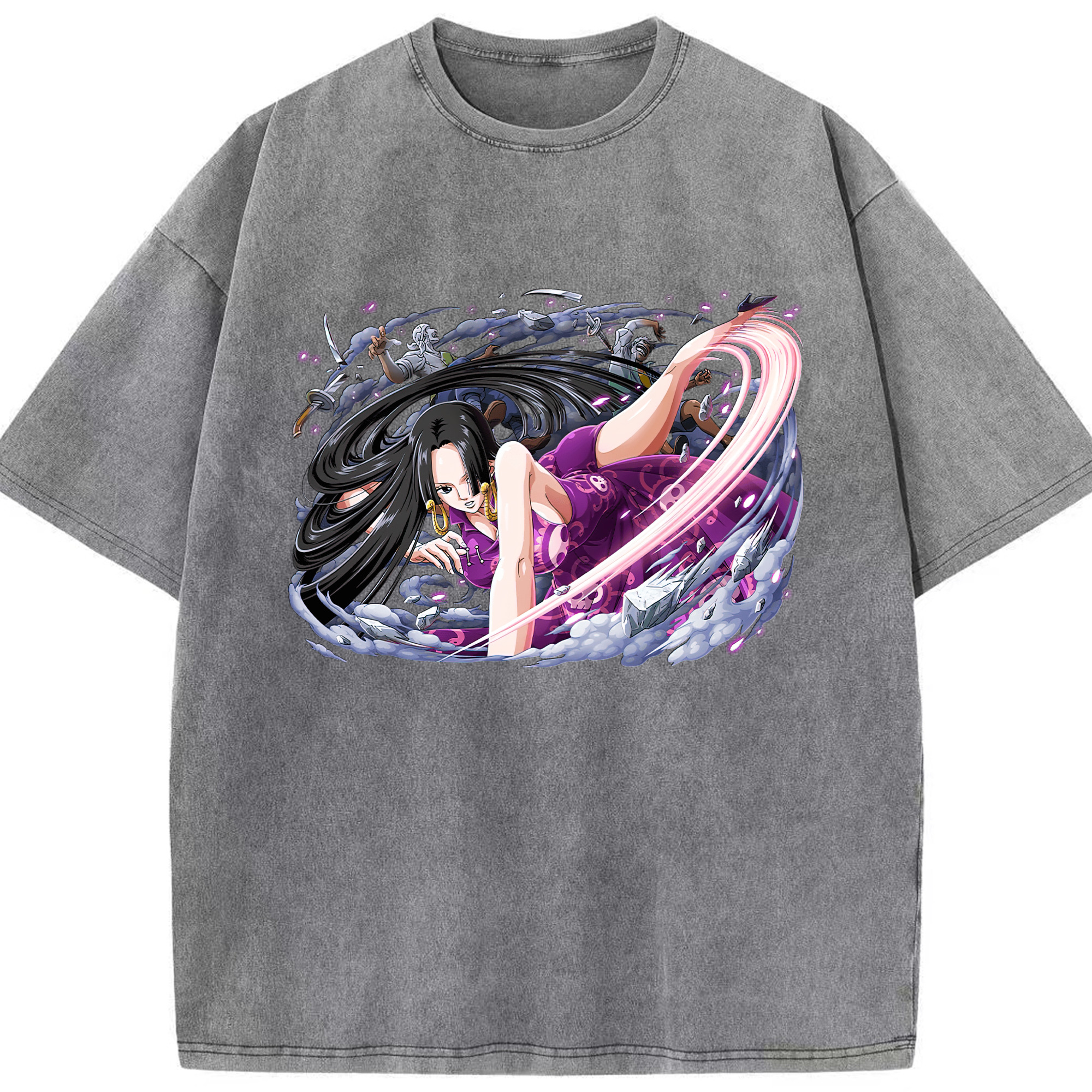 ワンピース ボア・ハンコック ONE PIECE Boa·Hancock 綿100% ヴィンテージ風 半袖Tシャツ（フロントプリント）