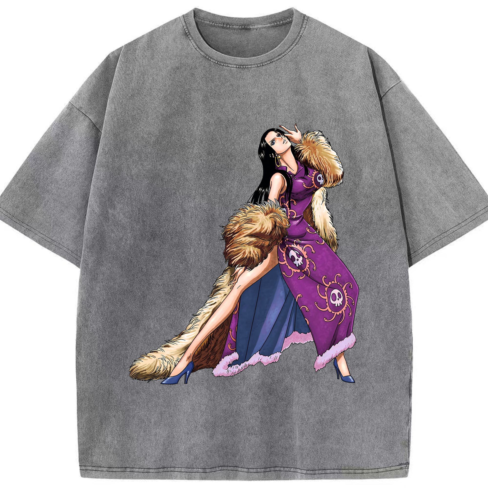 ワンピース ボア・ハンコック ONE PIECE Boa·Hancock 綿100% ヴィンテージ風 半袖Tシャツ（フロントプリント）