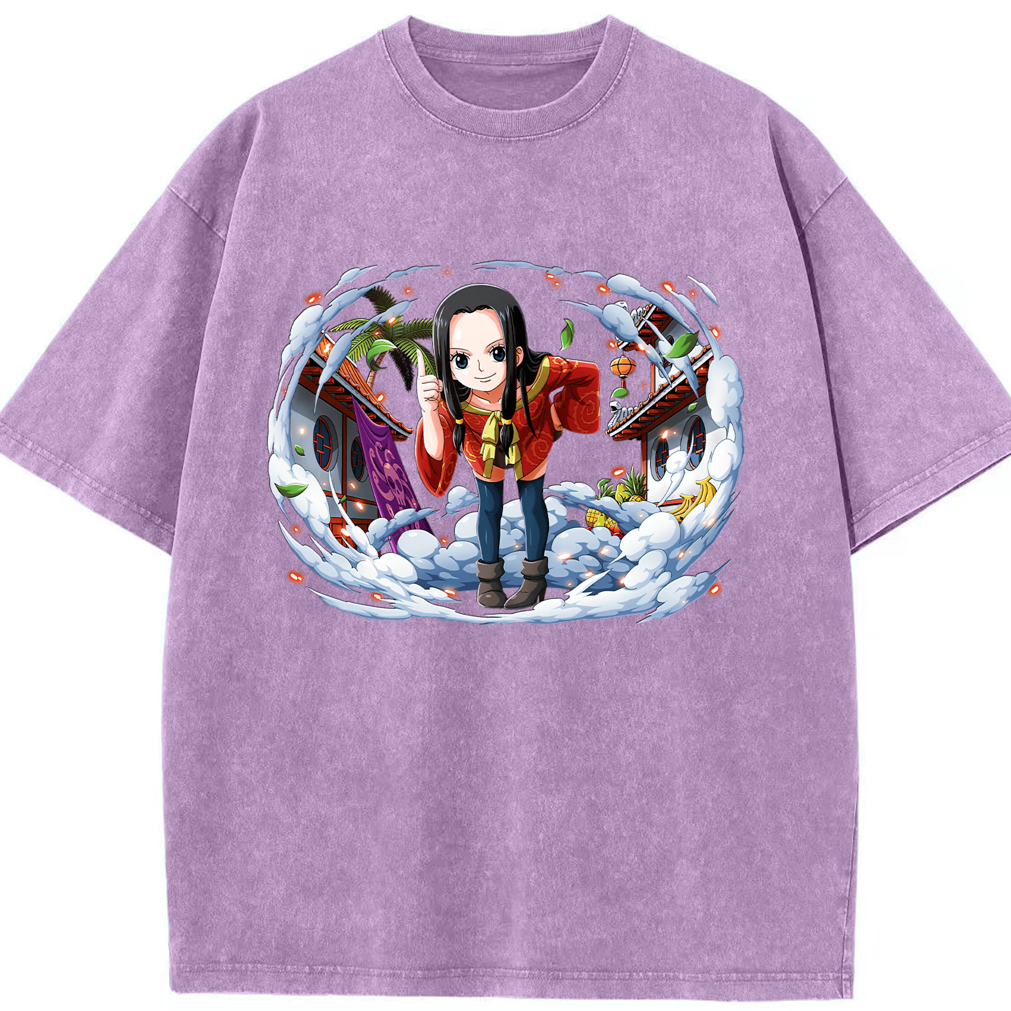 ワンピース ボア・ハンコック ONE PIECE Boa·Hancock 綿100% ヴィンテージ風 半袖Tシャツ（フロントプリント）