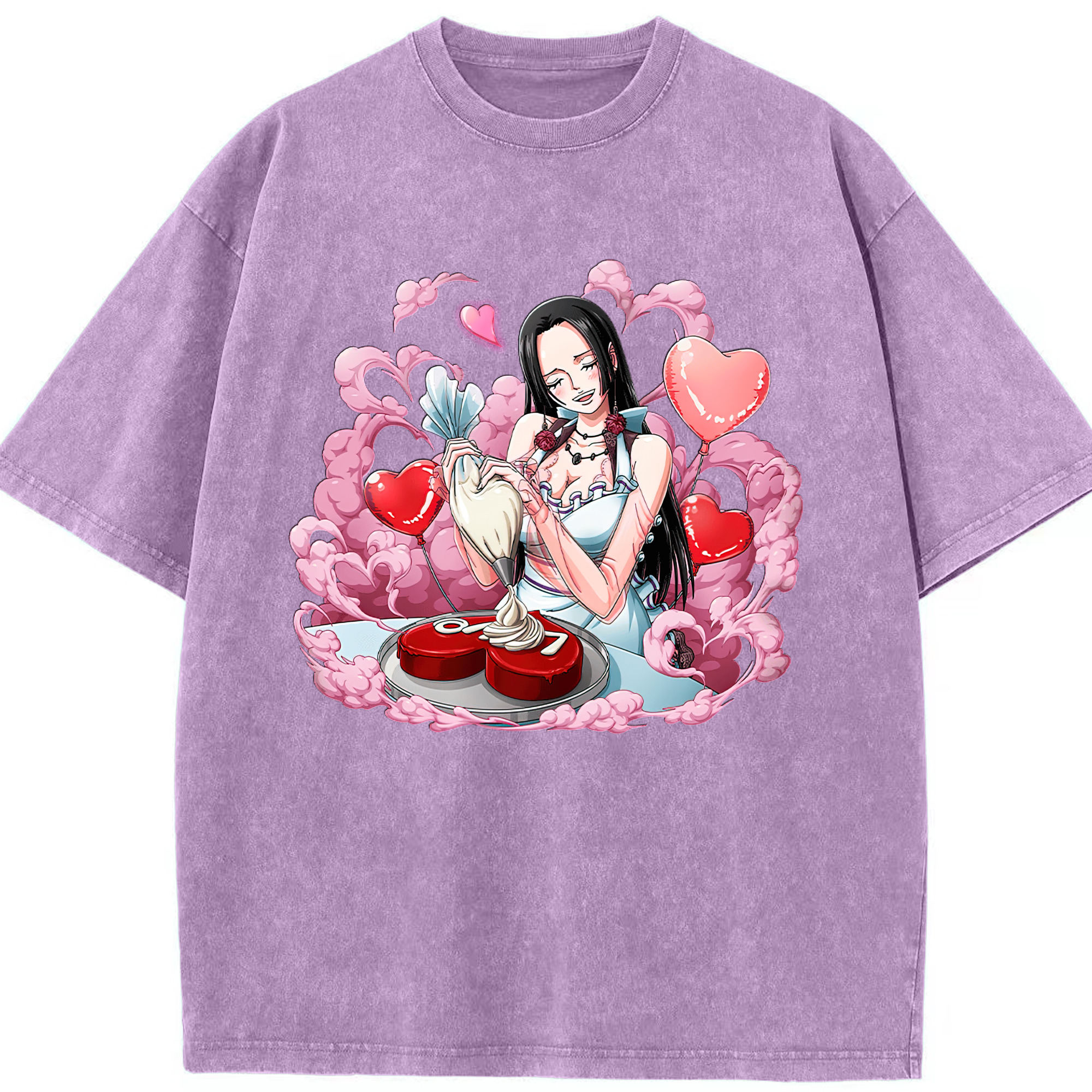 ワンピース ボア・ハンコック ONE PIECE Boa·Hancock 綿100% ヴィンテージ風 半袖Tシャツ（フロントプリント）