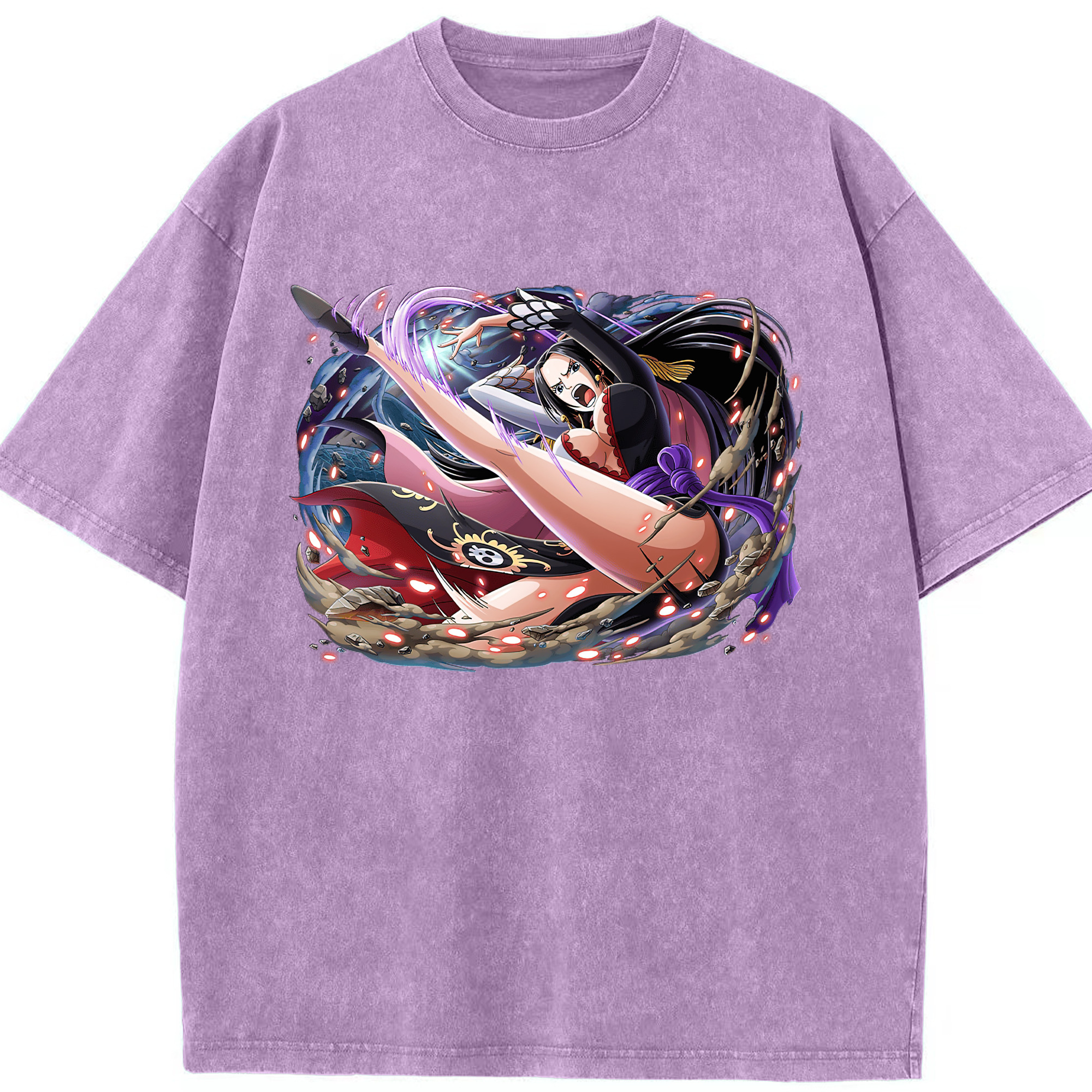 ワンピース ボア・ハンコック ONE PIECE Boa·Hancock 綿100% ヴィンテージ風 半袖Tシャツ（フロントプリント）