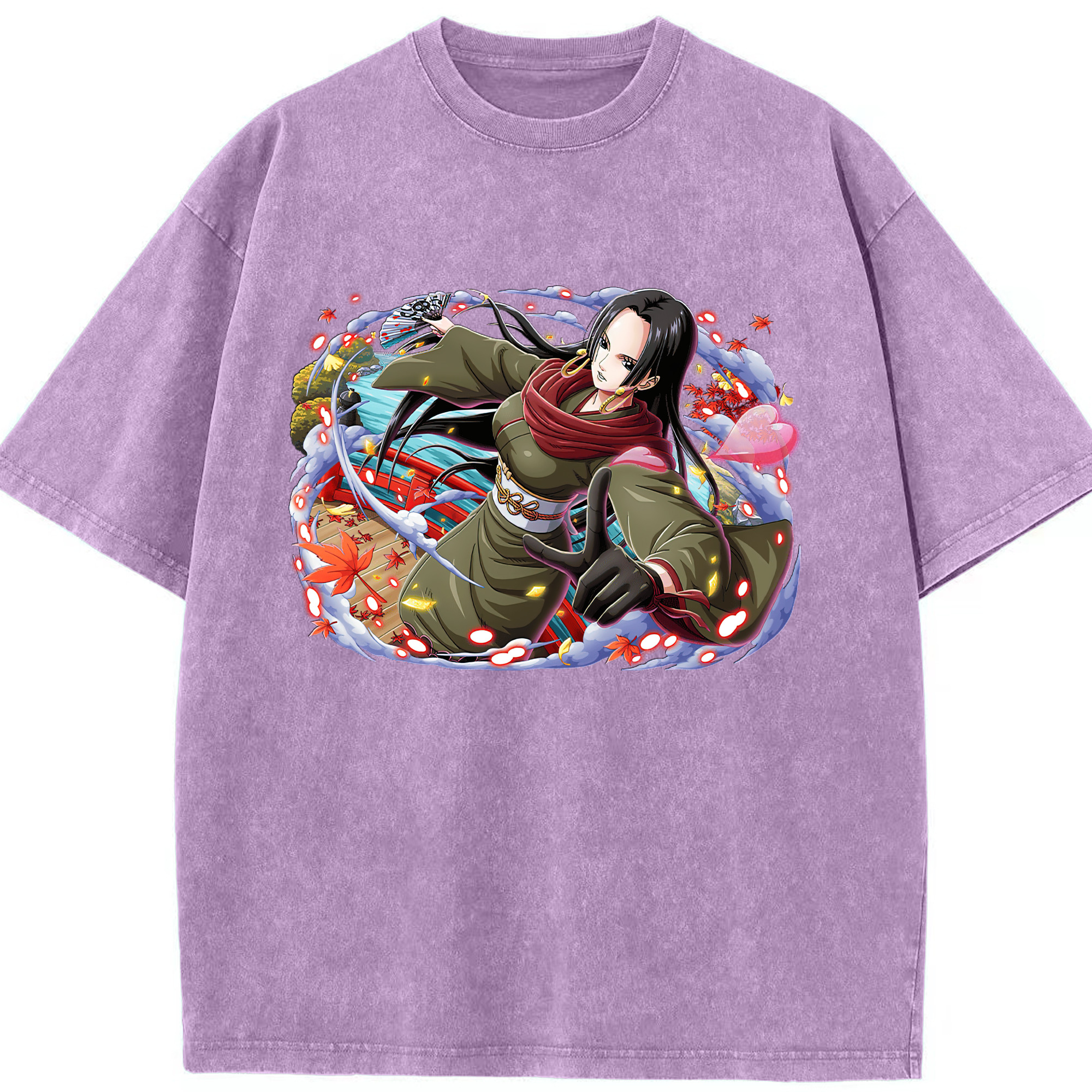 ワンピース ボア・ハンコック ONE PIECE Boa·Hancock 綿100% ヴィンテージ風 半袖Tシャツ（フロントプリント）