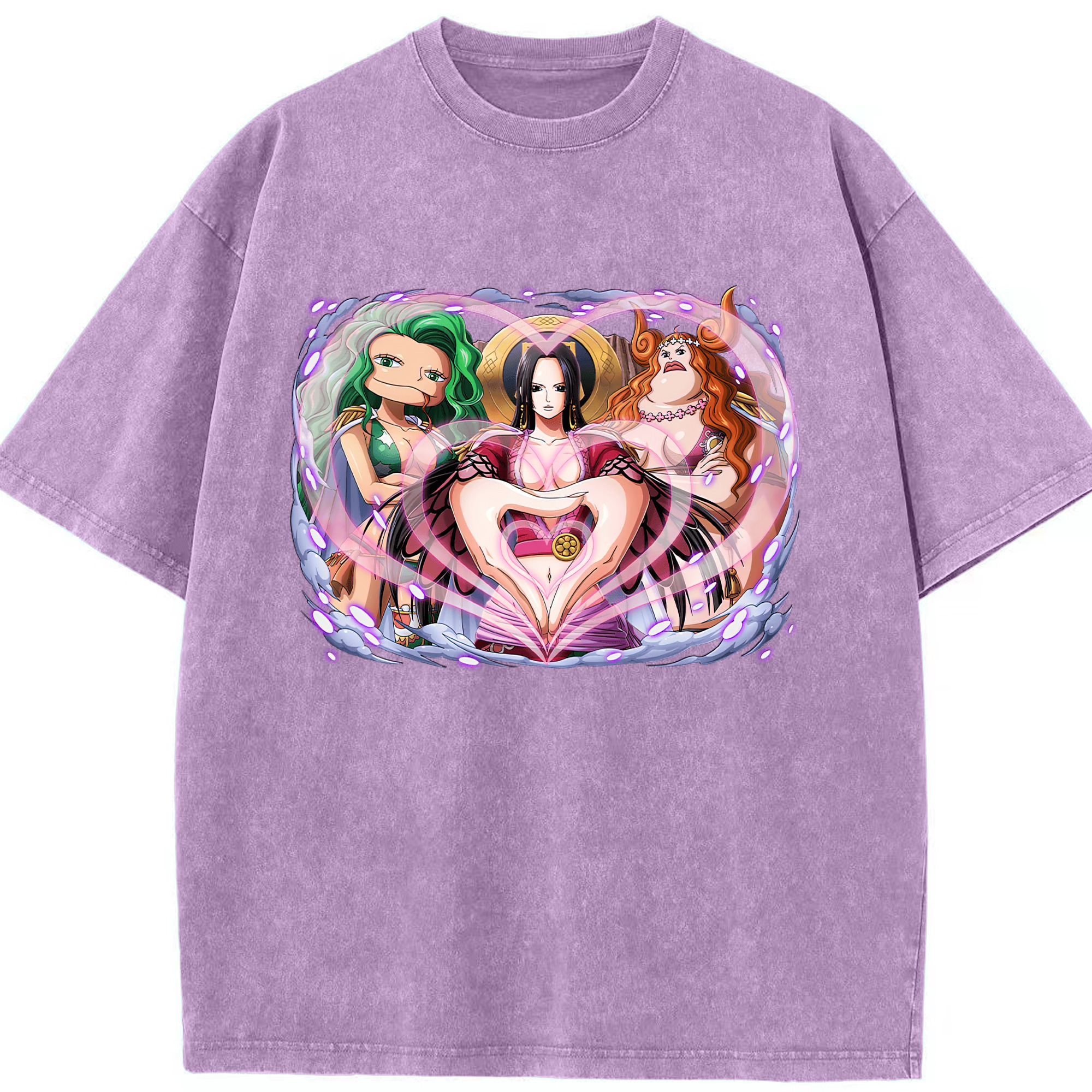 ワンピース ボア・ハンコック ONE PIECE Boa·Hancock 綿100% ヴィンテージ風 半袖Tシャツ（フロントプリント）
