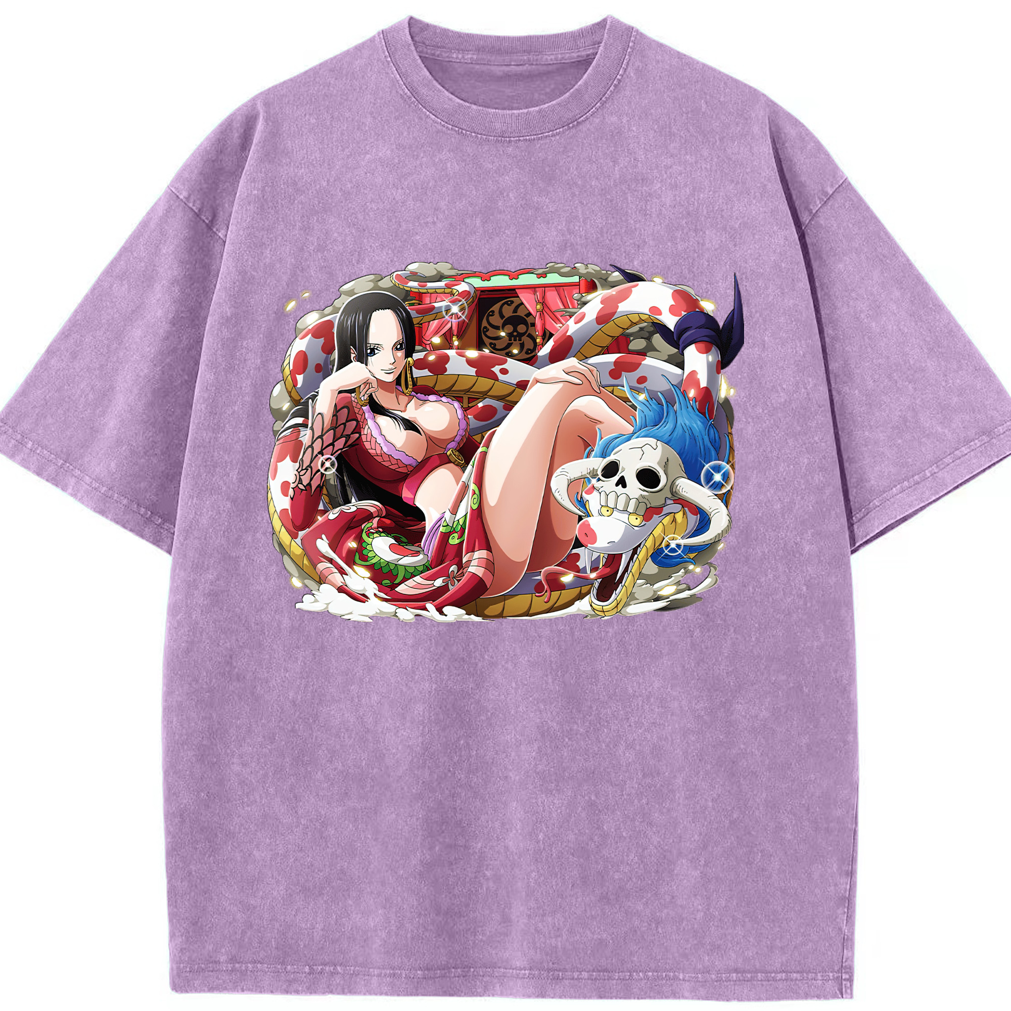 ワンピース ボア・ハンコック ONE PIECE Boa·Hancock 綿100% ヴィンテージ風 半袖Tシャツ（フロントプリント）