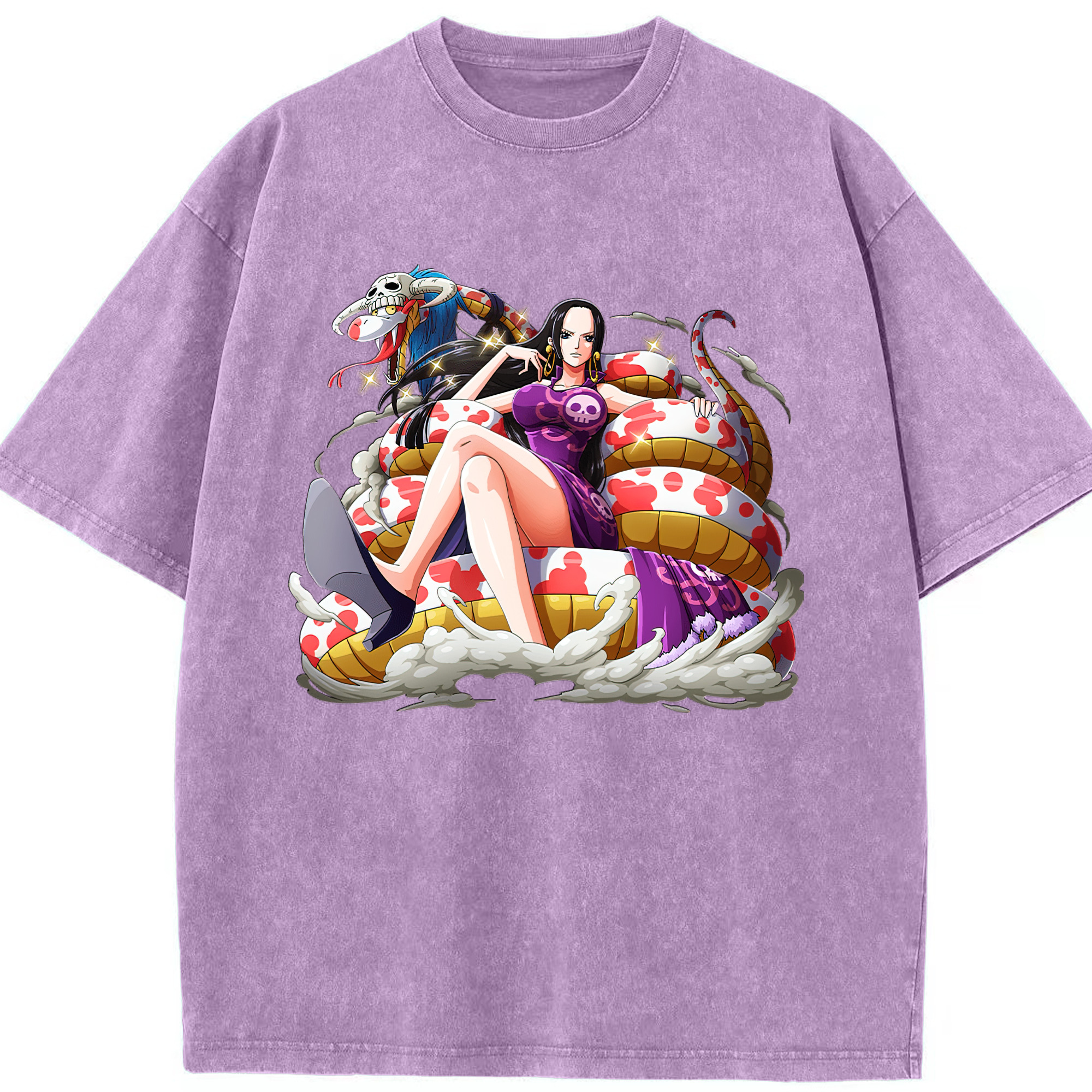 ワンピース ボア・ハンコック ONE PIECE Boa·Hancock 綿100% ヴィンテージ風 半袖Tシャツ（フロントプリント）