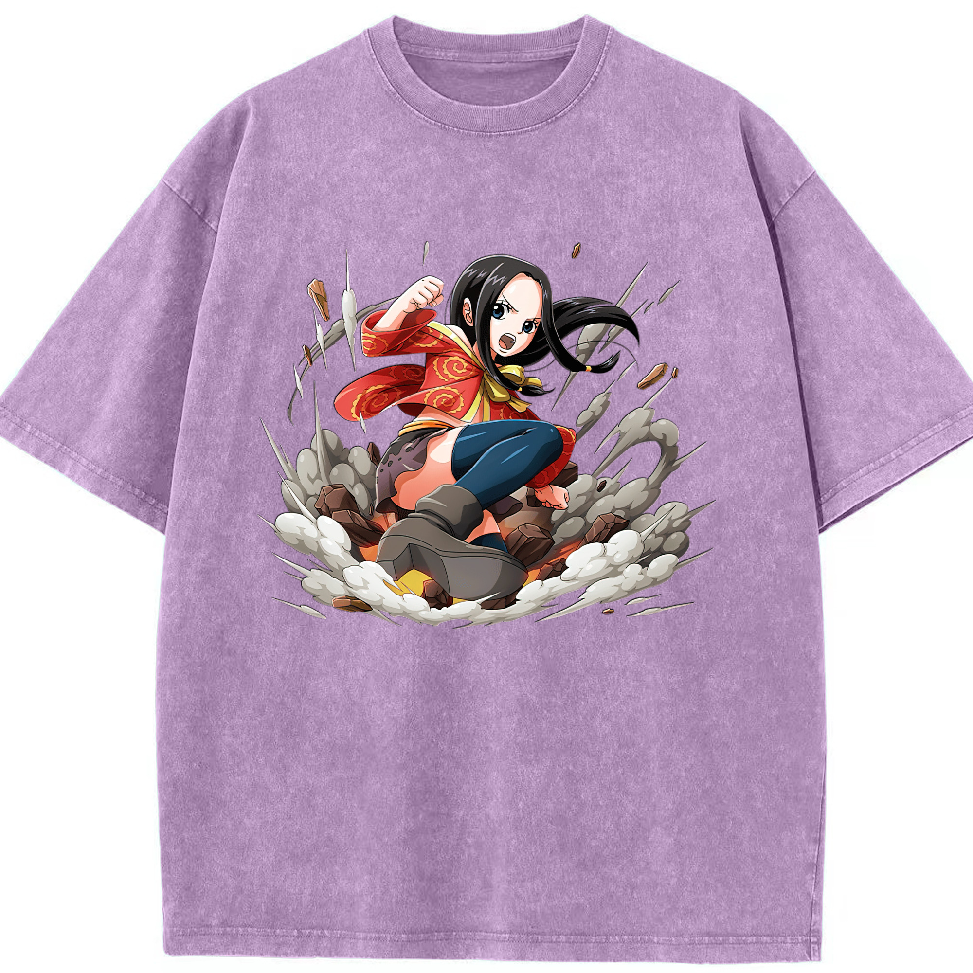 ワンピース ボア・ハンコック ONE PIECE Boa·Hancock 綿100% ヴィンテージ風 半袖Tシャツ（フロントプリント）