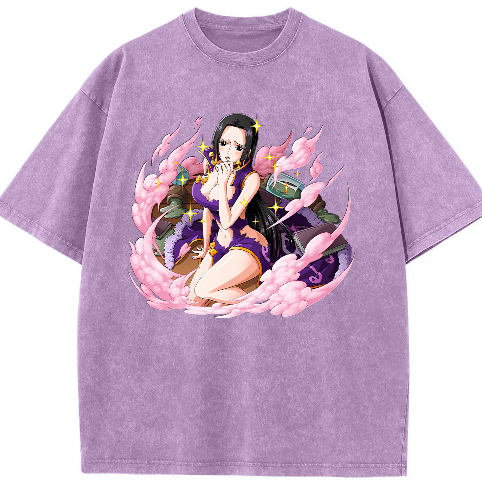 ワンピース ボア・ハンコック ONE PIECE Boa·Hancock 綿100% ヴィンテージ風 半袖Tシャツ（フロントプリント）