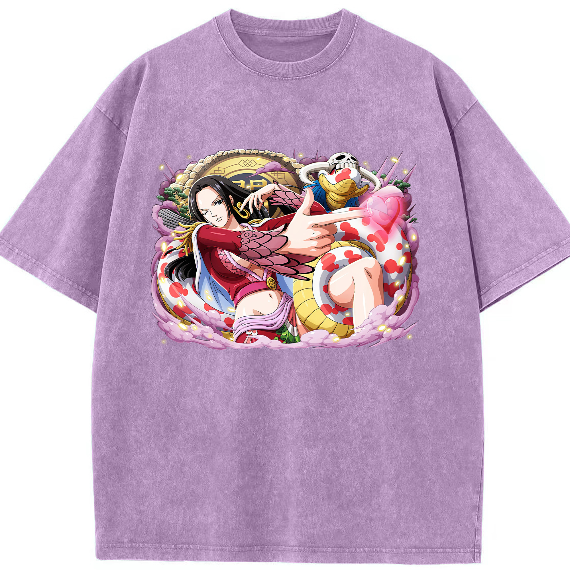 ワンピース ボア・ハンコック ONE PIECE Boa·Hancock 綿100% ヴィンテージ風 半袖Tシャツ（フロントプリント）