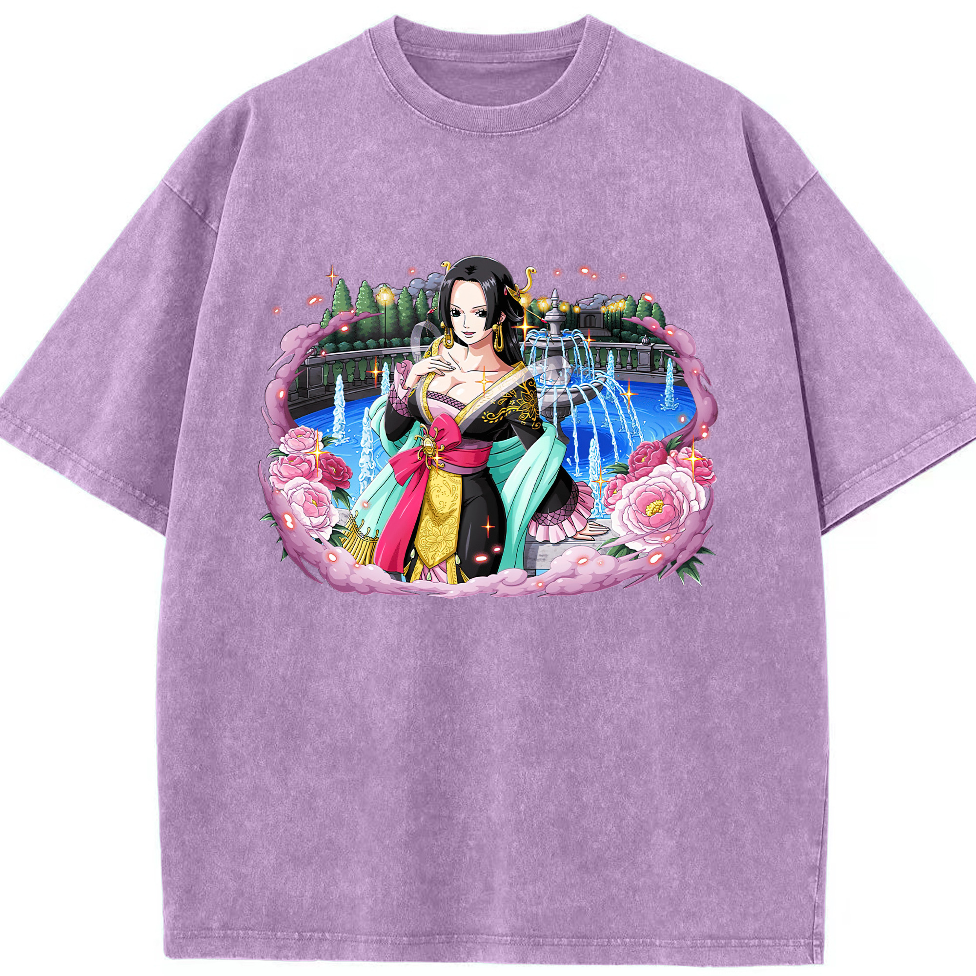 ワンピース ボア・ハンコック ONE PIECE Boa·Hancock 綿100% ヴィンテージ風 半袖Tシャツ（フロントプリント）