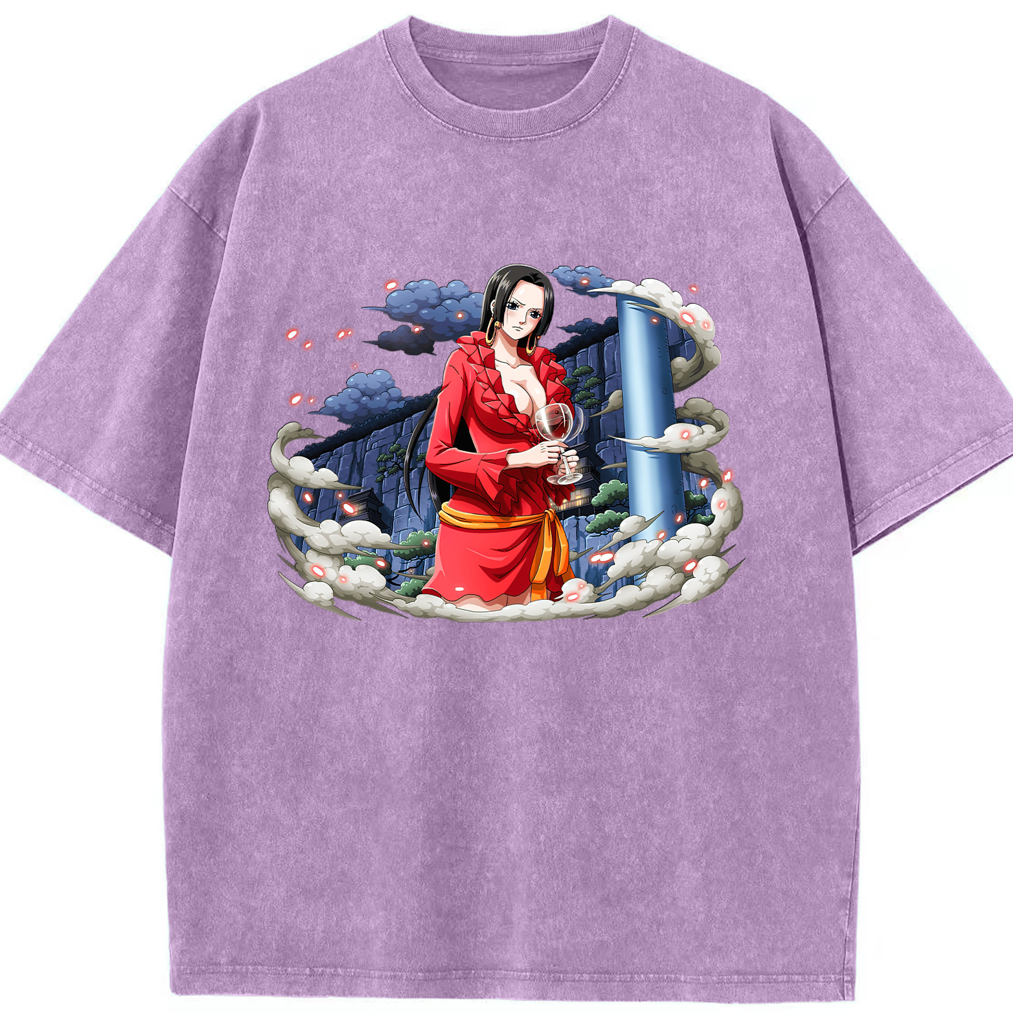 ワンピース ボア・ハンコック ONE PIECE Boa·Hancock 綿100% ヴィンテージ風 半袖Tシャツ（フロントプリント）