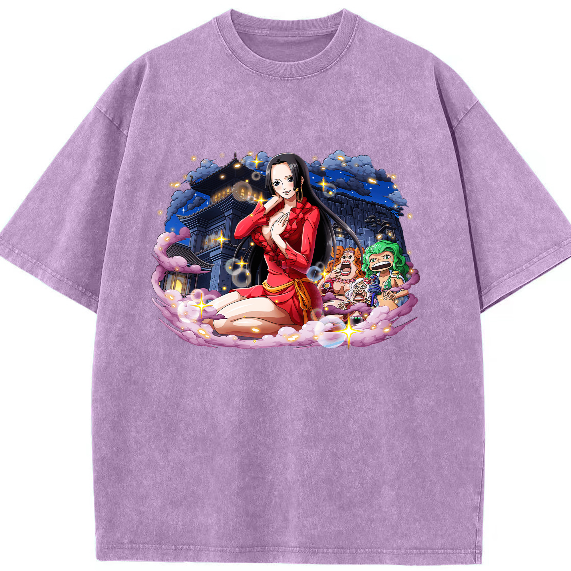 ワンピース ボア・ハンコック ONE PIECE Boa·Hancock 綿100% ヴィンテージ風 半袖Tシャツ（フロントプリント）