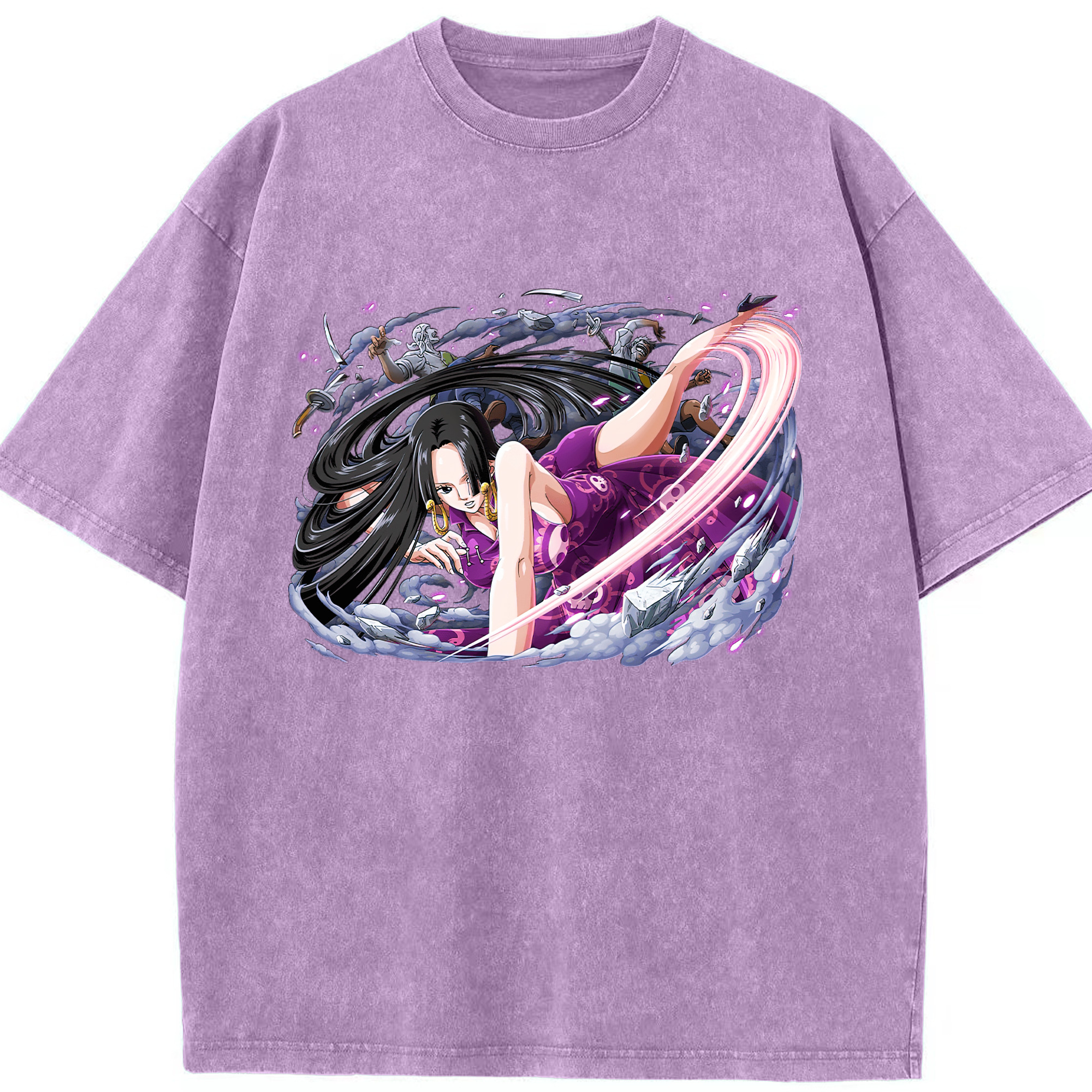 ワンピース ボア・ハンコック ONE PIECE Boa·Hancock 綿100% ヴィンテージ風 半袖Tシャツ（フロントプリント）