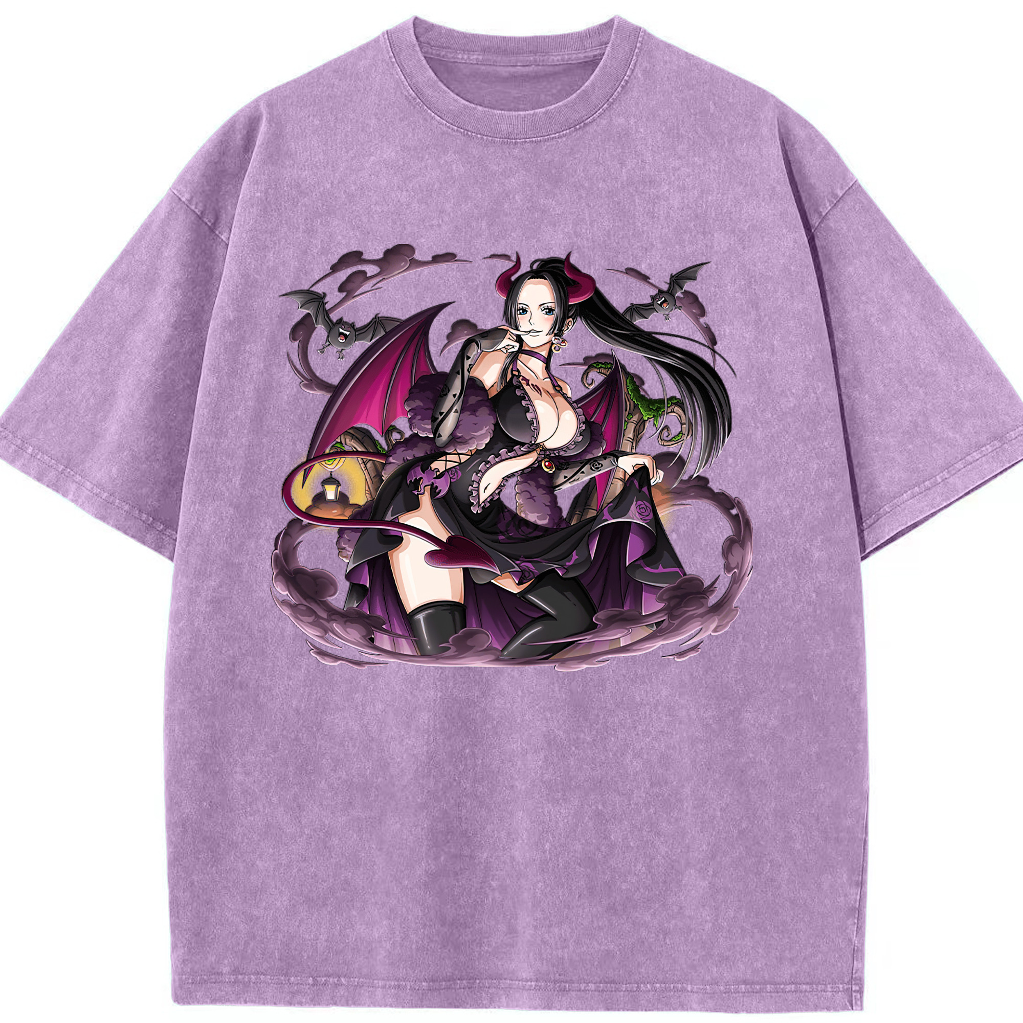 ワンピース ボア・ハンコック ONE PIECE Boa·Hancock 綿100% ヴィンテージ風 半袖Tシャツ（フロントプリント）