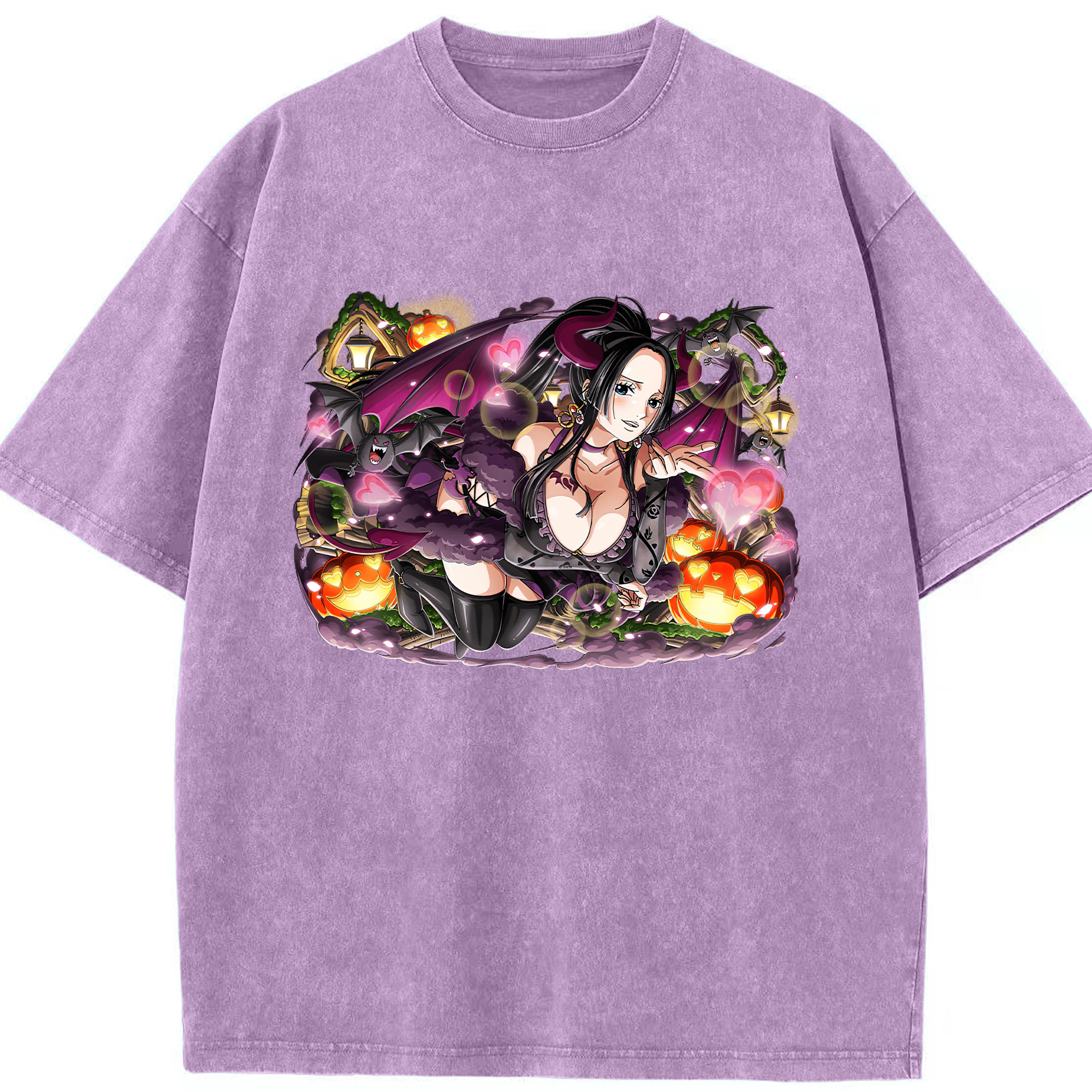 ワンピース ボア・ハンコック ONE PIECE Boa·Hancock 綿100% ヴィンテージ風 半袖Tシャツ（フロントプリント）