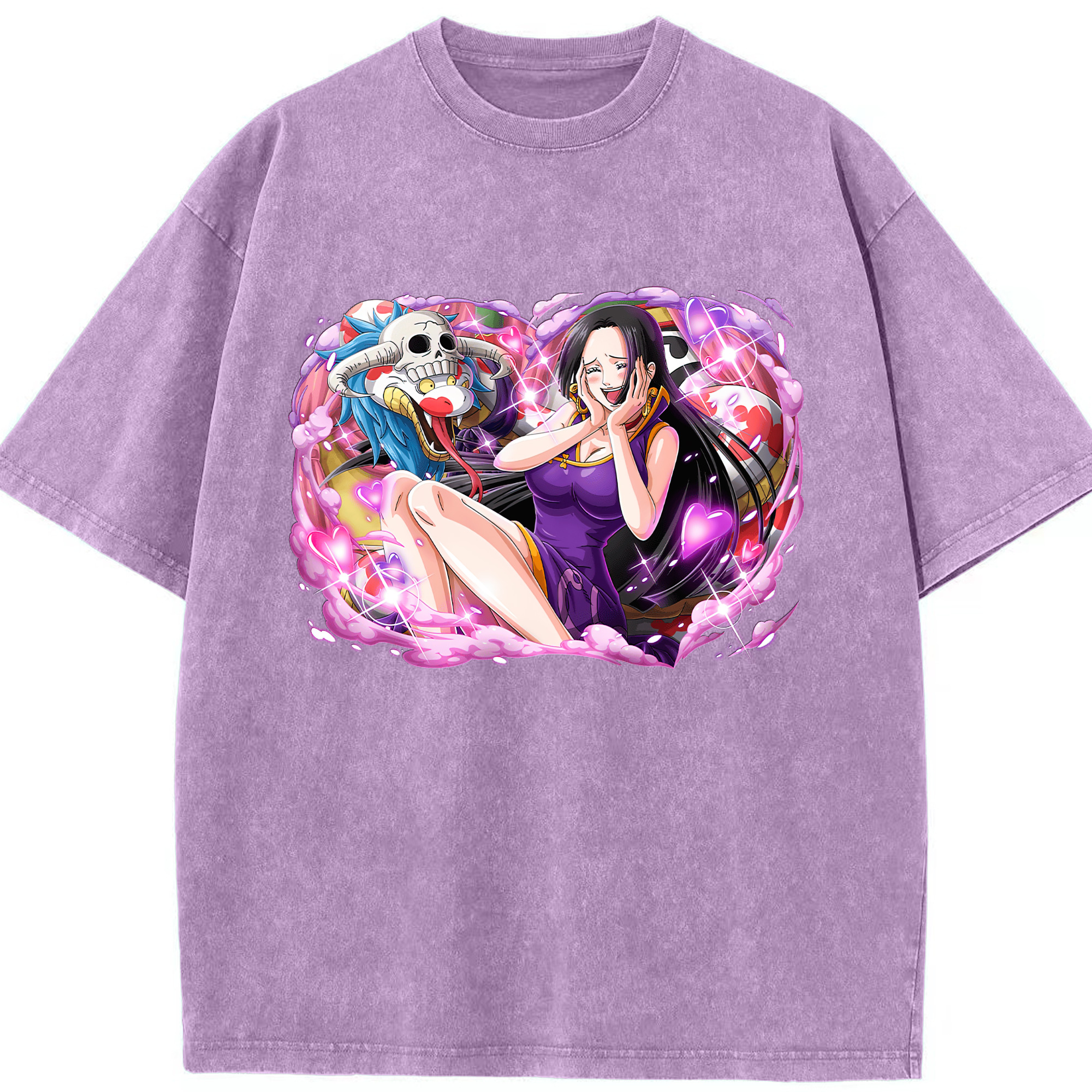 ワンピース ボア・ハンコック ONE PIECE Boa·Hancock 綿100% ヴィンテージ風 半袖Tシャツ（フロントプリント）