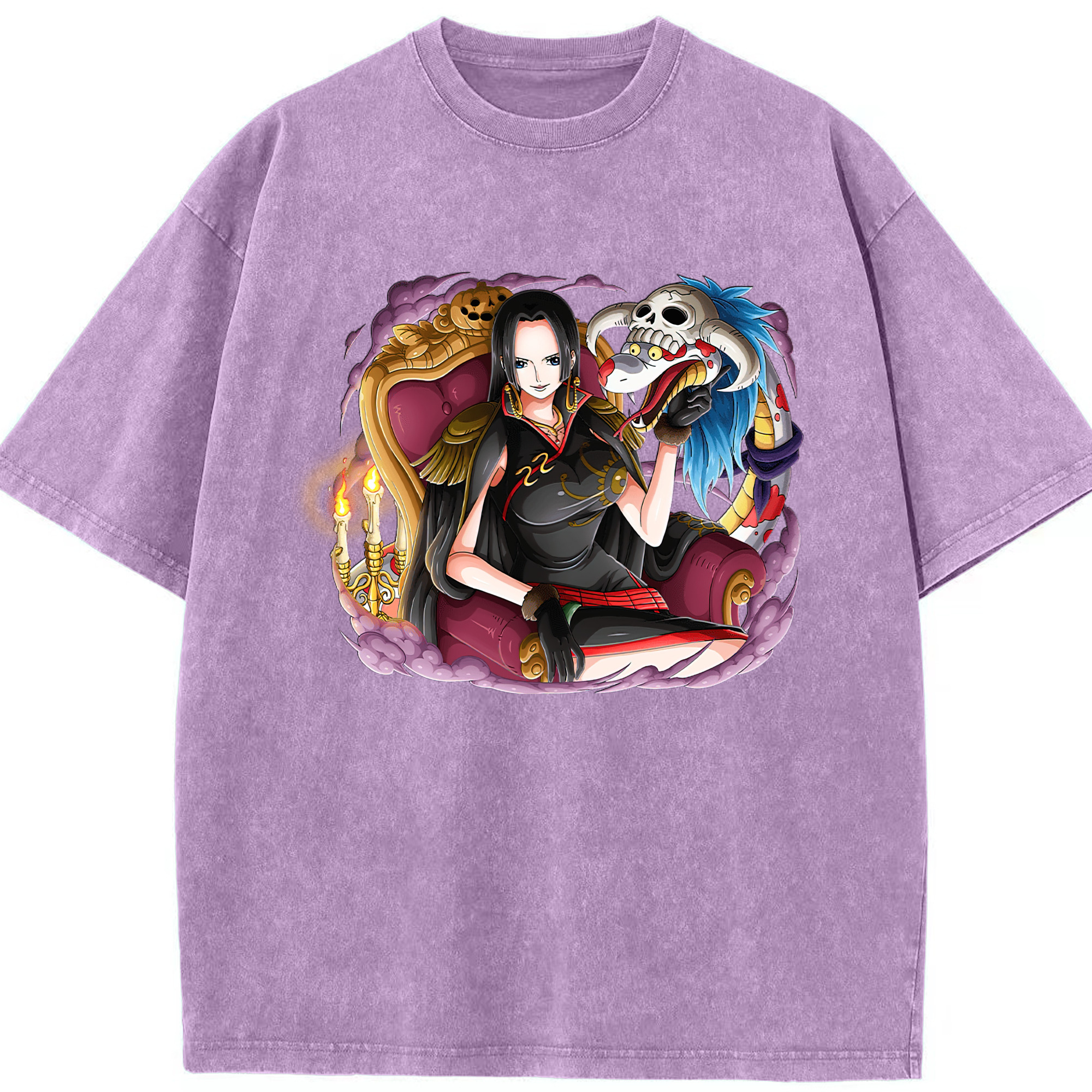ワンピース ボア・ハンコック ONE PIECE Boa·Hancock 綿100% ヴィンテージ風 半袖Tシャツ（フロントプリント）