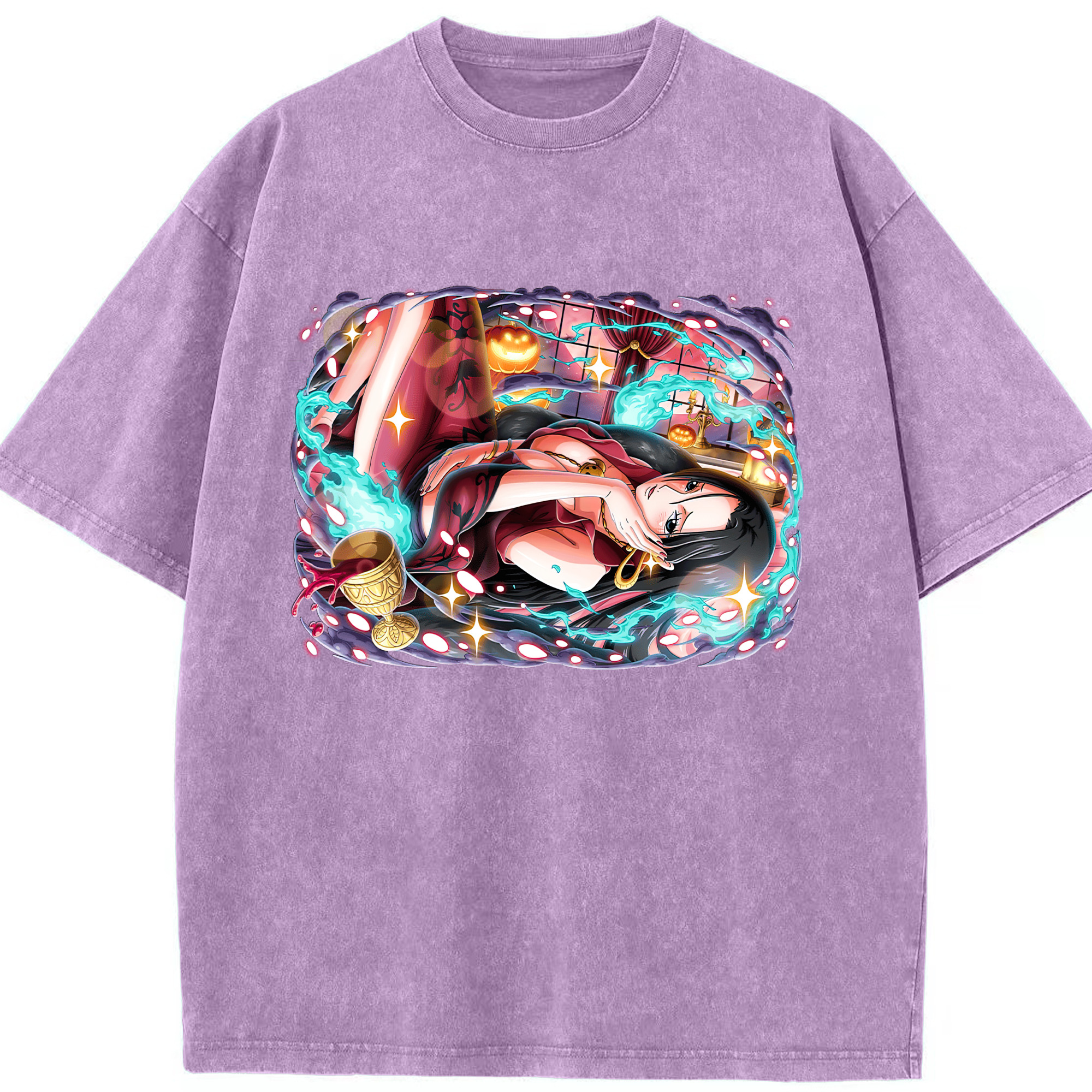 ワンピース ボア・ハンコック ONE PIECE Boa·Hancock 綿100% ヴィンテージ風 半袖Tシャツ（フロントプリント）