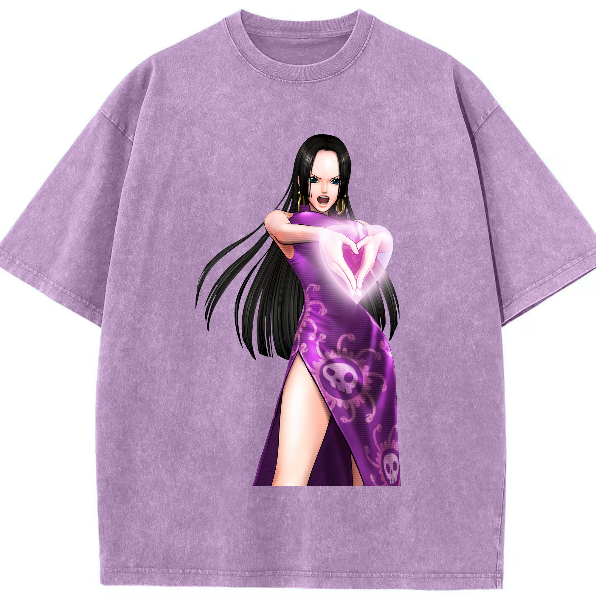ワンピース ボア・ハンコック ONE PIECE Boa·Hancock 綿100% ヴィンテージ風 半袖Tシャツ（フロントプリント）