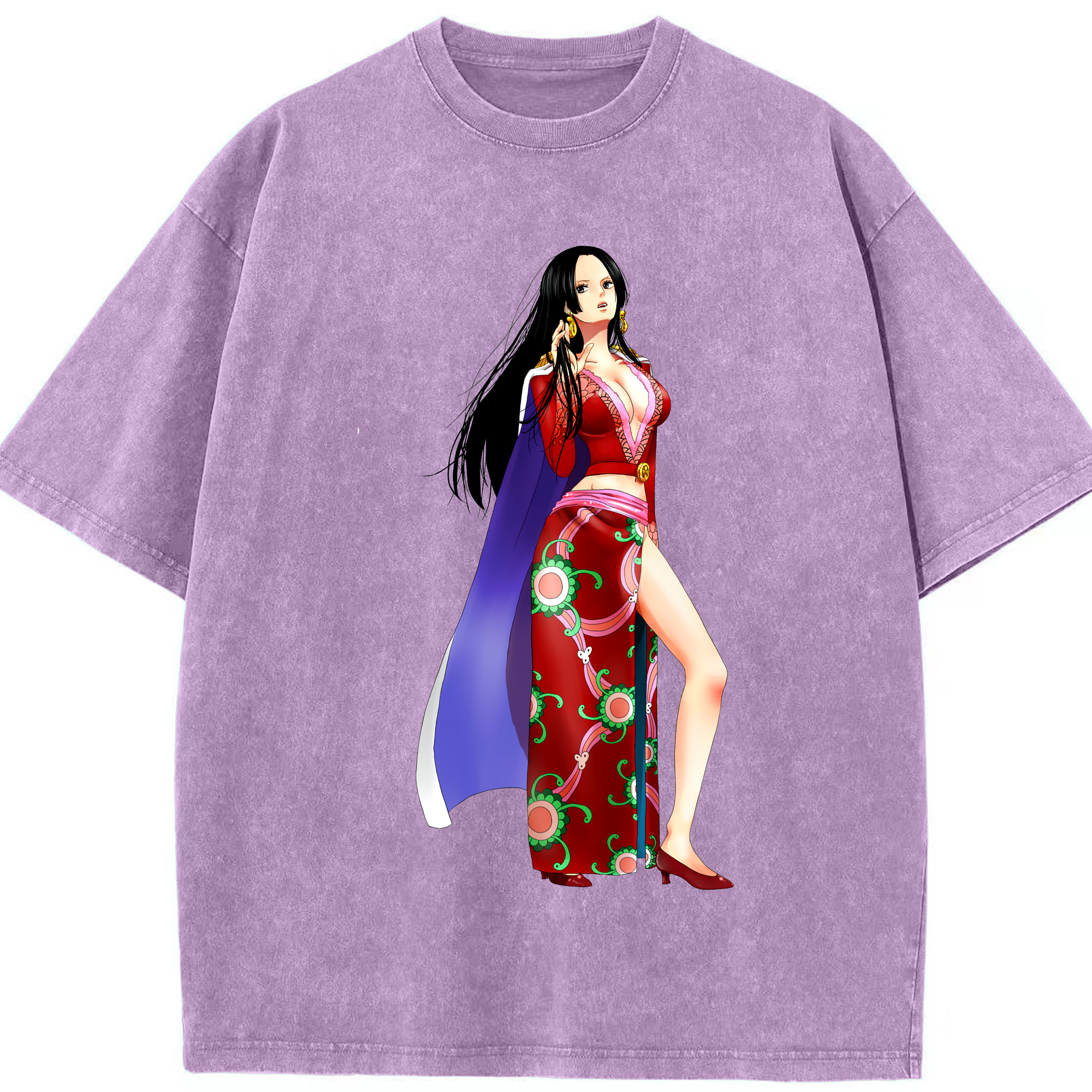 ワンピース ボア・ハンコック ONE PIECE Boa·Hancock 綿100% ヴィンテージ風 半袖Tシャツ（フロントプリント）