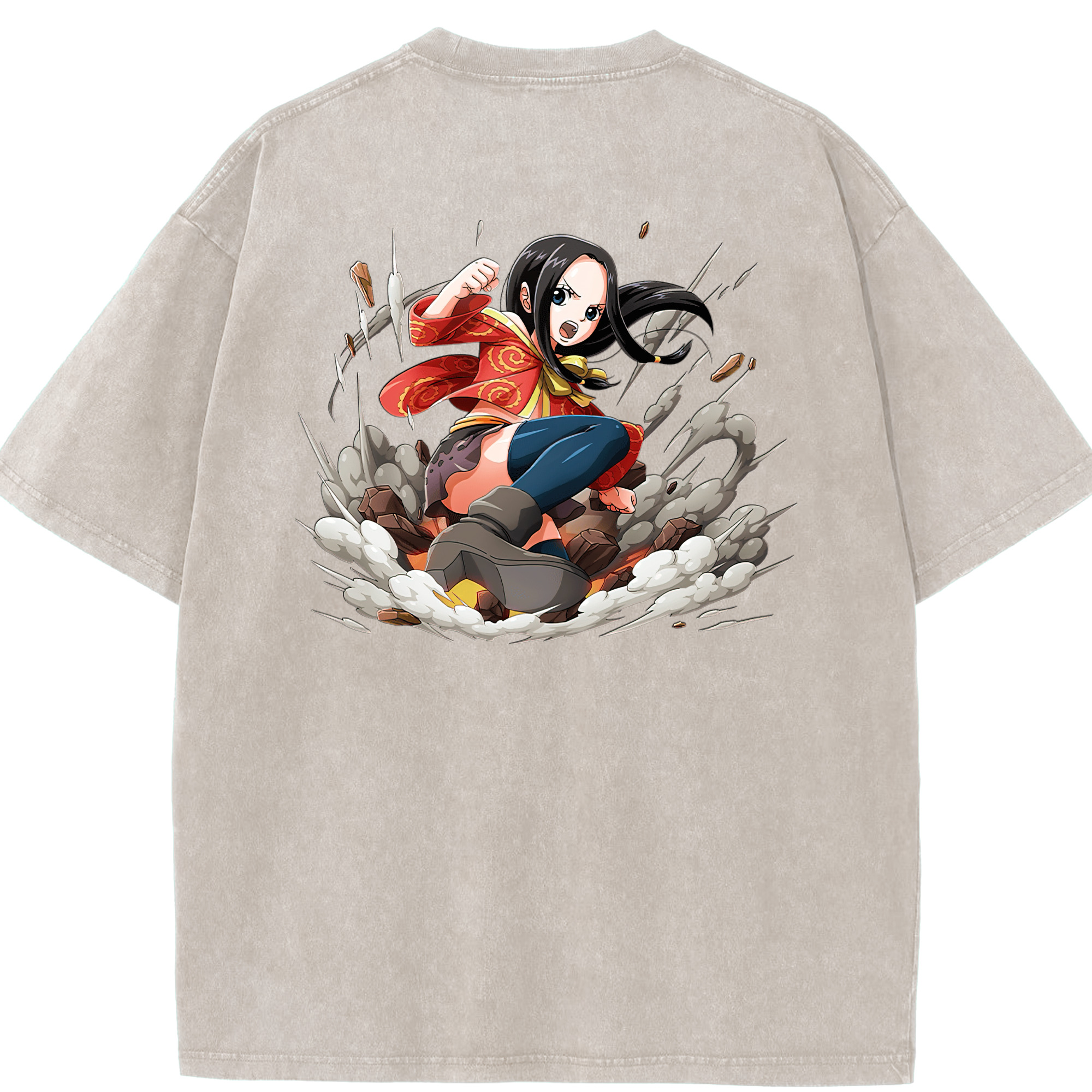 ワンピース ボア・ハンコック ONE PIECE Boa·Hancock 綿100% ヴィンテージ風 半袖Tシャツ（背面プリント）