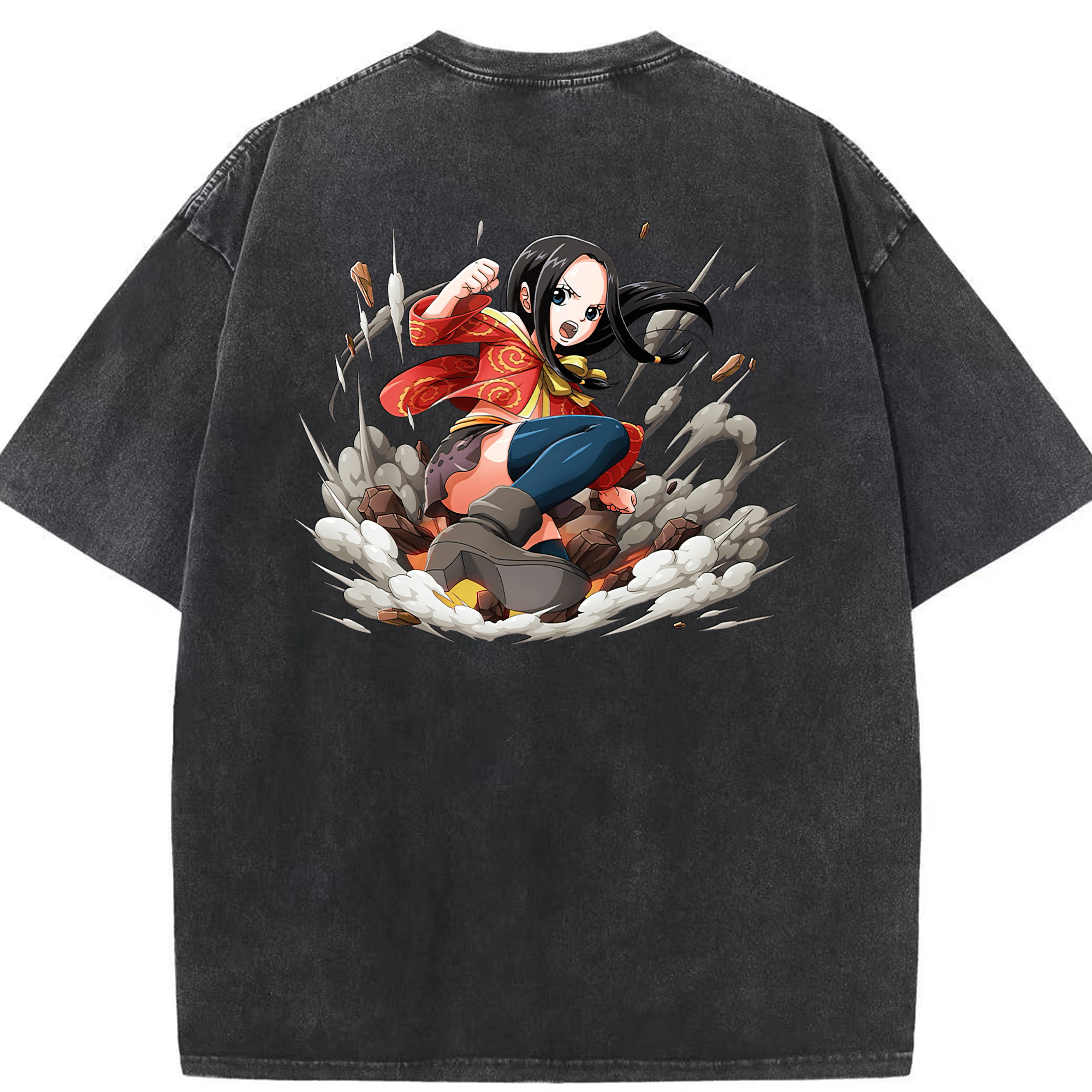 ワンピース ボア・ハンコック ONE PIECE Boa·Hancock 綿100% ヴィンテージ風 半袖Tシャツ（背面プリント）
