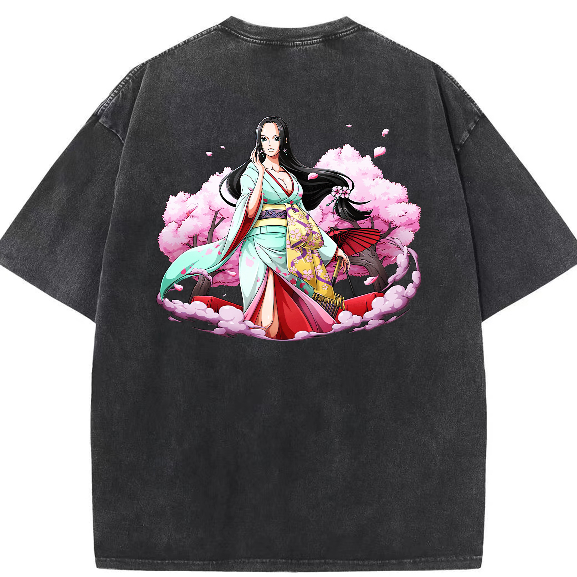 ワンピース ボア・ハンコック ONE PIECE Boa·Hancock 綿100% ヴィンテージ風 半袖Tシャツ（背面プリント）