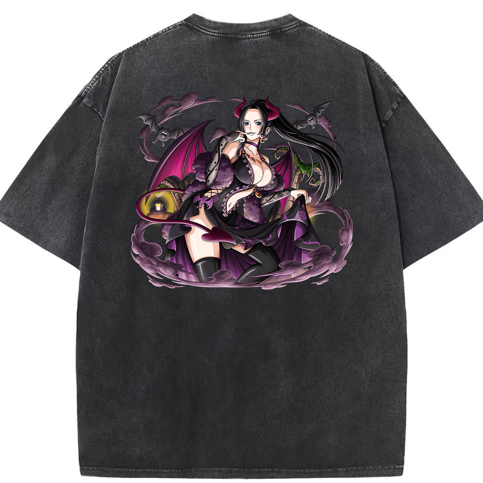 ワンピース ボア・ハンコック ONE PIECE Boa·Hancock 綿100% ヴィンテージ風 半袖Tシャツ（背面プリント）
