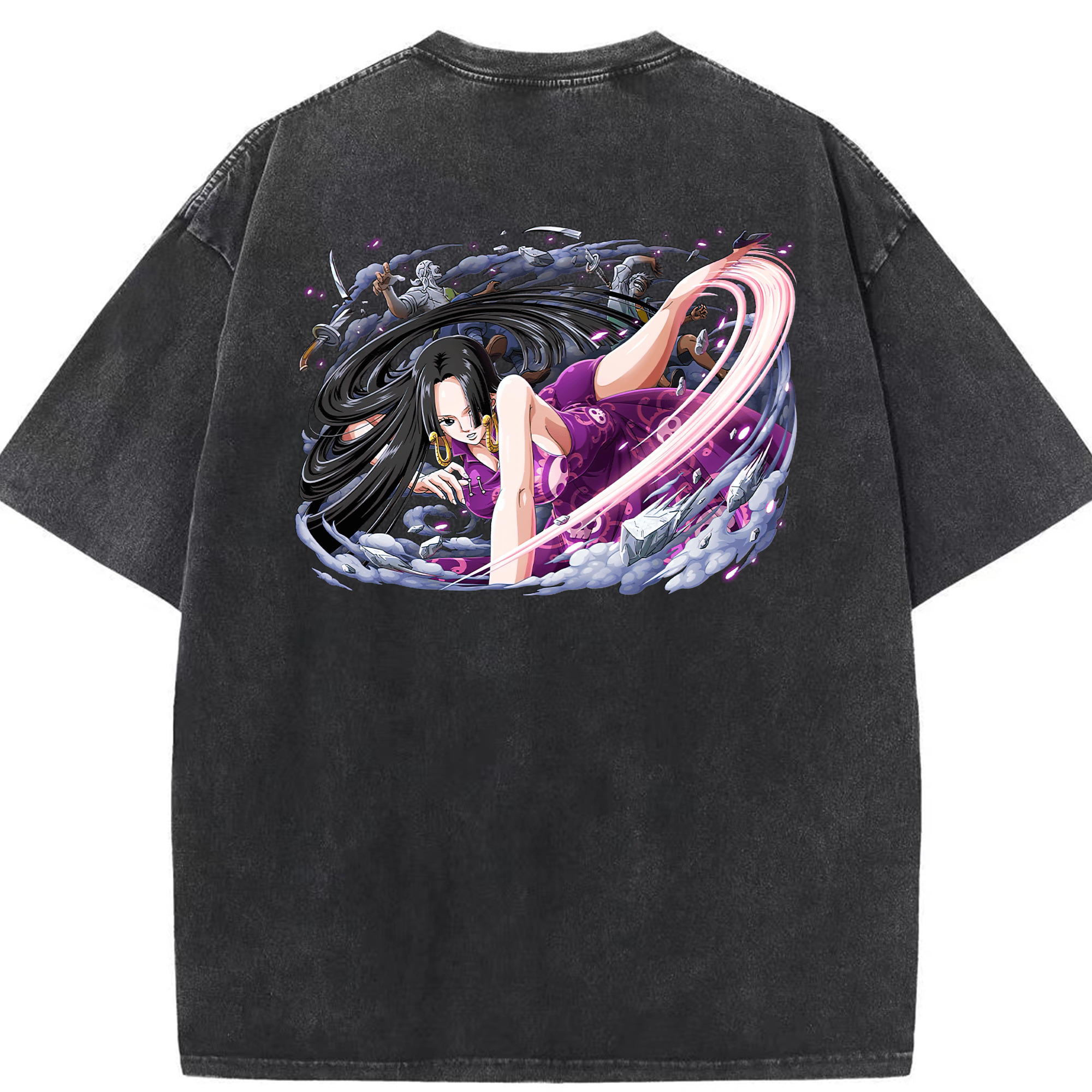 ワンピース ボア・ハンコック ONE PIECE Boa·Hancock 綿100% ヴィンテージ風 半袖Tシャツ（背面プリント）