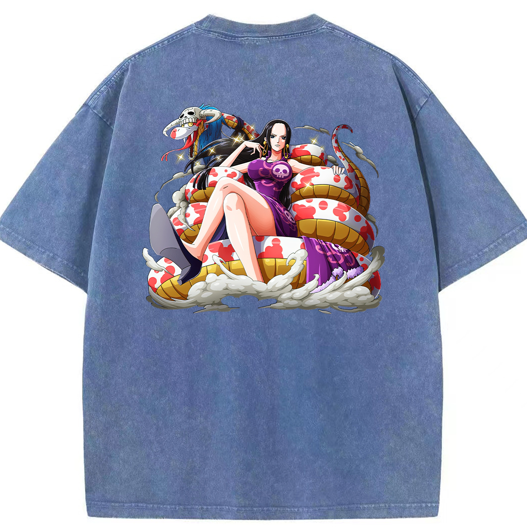 ワンピース ボア・ハンコック ONE PIECE Boa·Hancock 綿100% ヴィンテージ風 半袖Tシャツ（背面プリント）