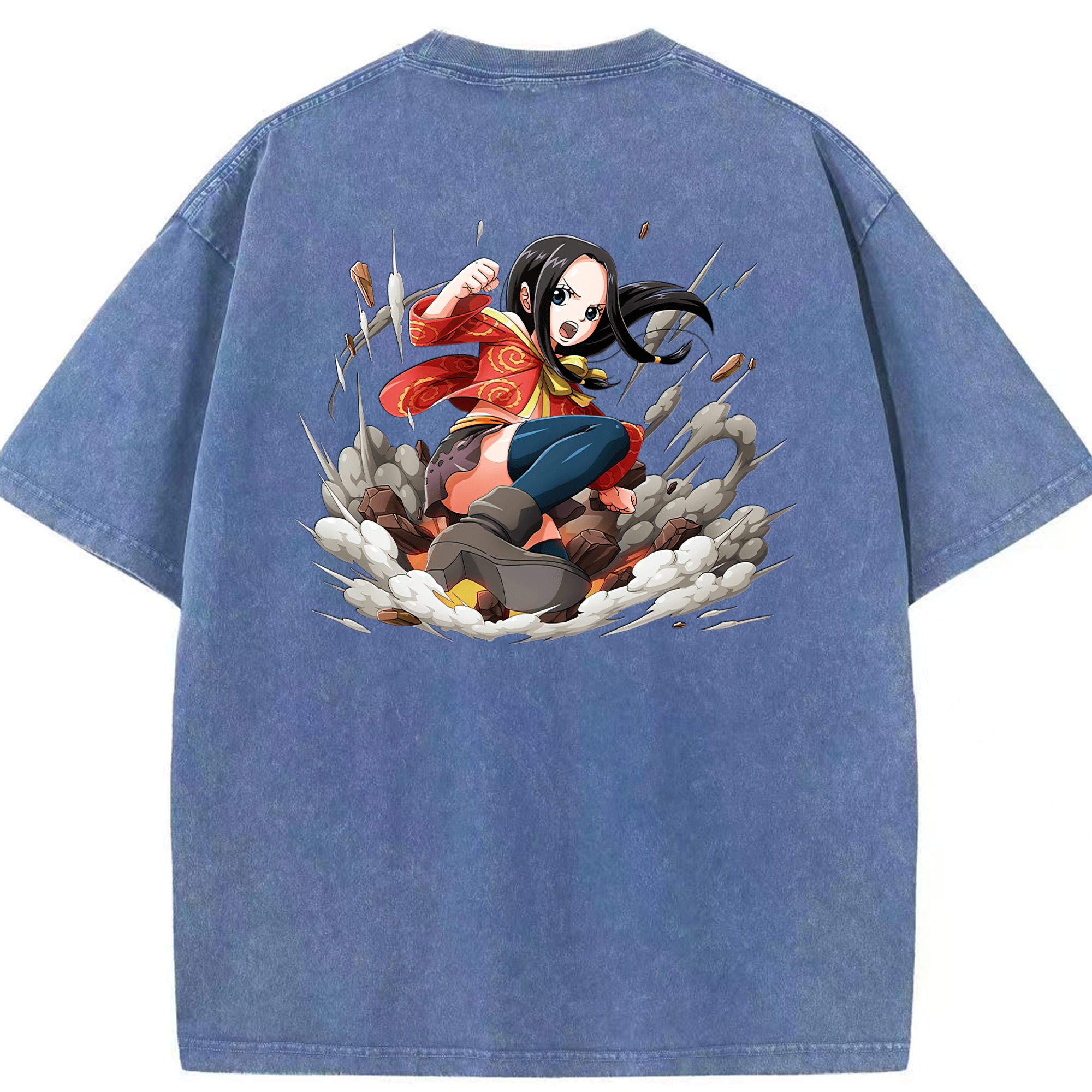 ワンピース ボア・ハンコック ONE PIECE Boa·Hancock 綿100% ヴィンテージ風 半袖Tシャツ（背面プリント）
