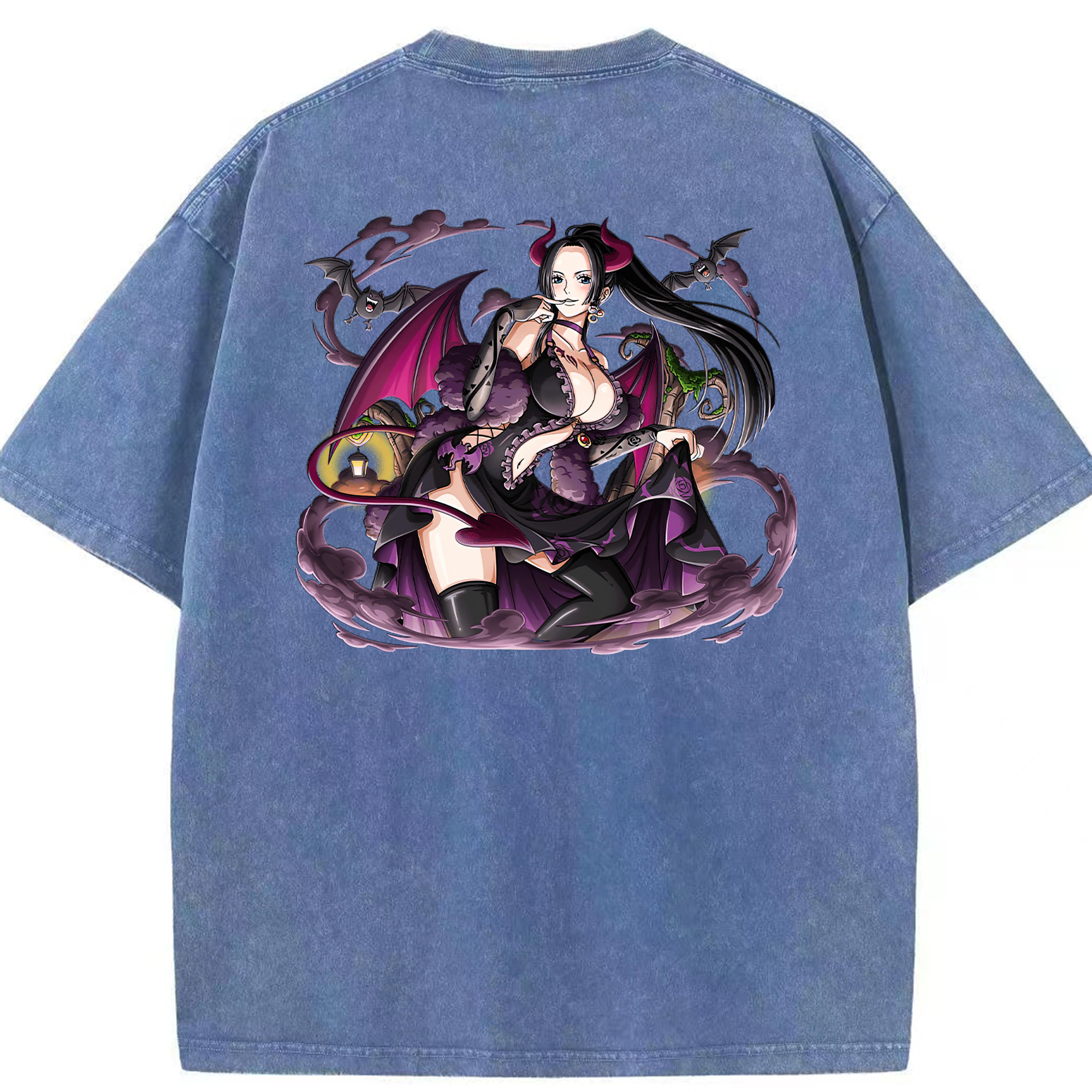 ワンピース ボア・ハンコック ONE PIECE Boa·Hancock 綿100% ヴィンテージ風 半袖Tシャツ（背面プリント）