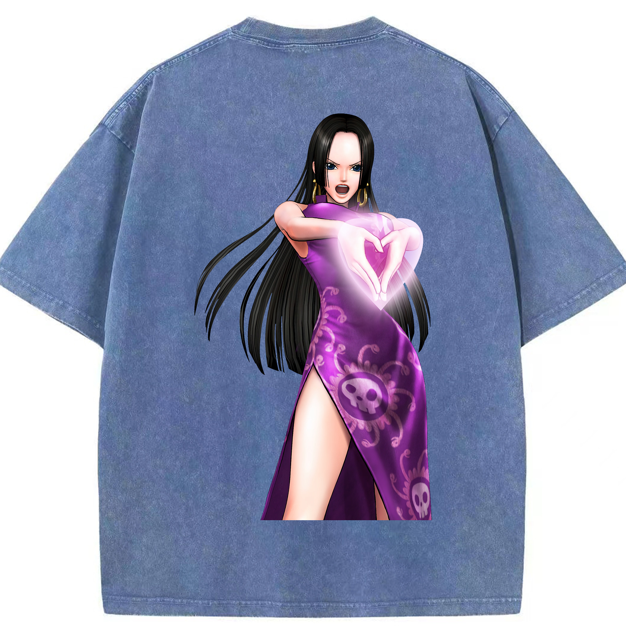 ワンピース ボア・ハンコック ONE PIECE Boa·Hancock 綿100% ヴィンテージ風 半袖Tシャツ（背面プリント）