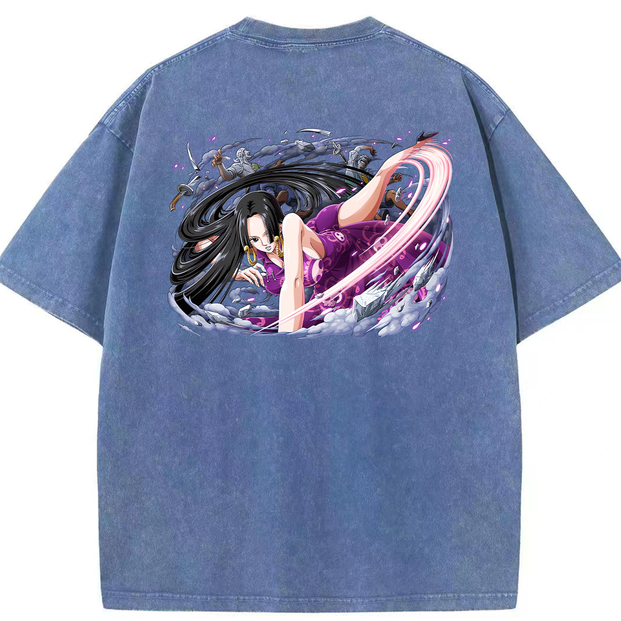 ワンピース ボア・ハンコック ONE PIECE Boa·Hancock 綿100% ヴィンテージ風 半袖Tシャツ（背面プリント）