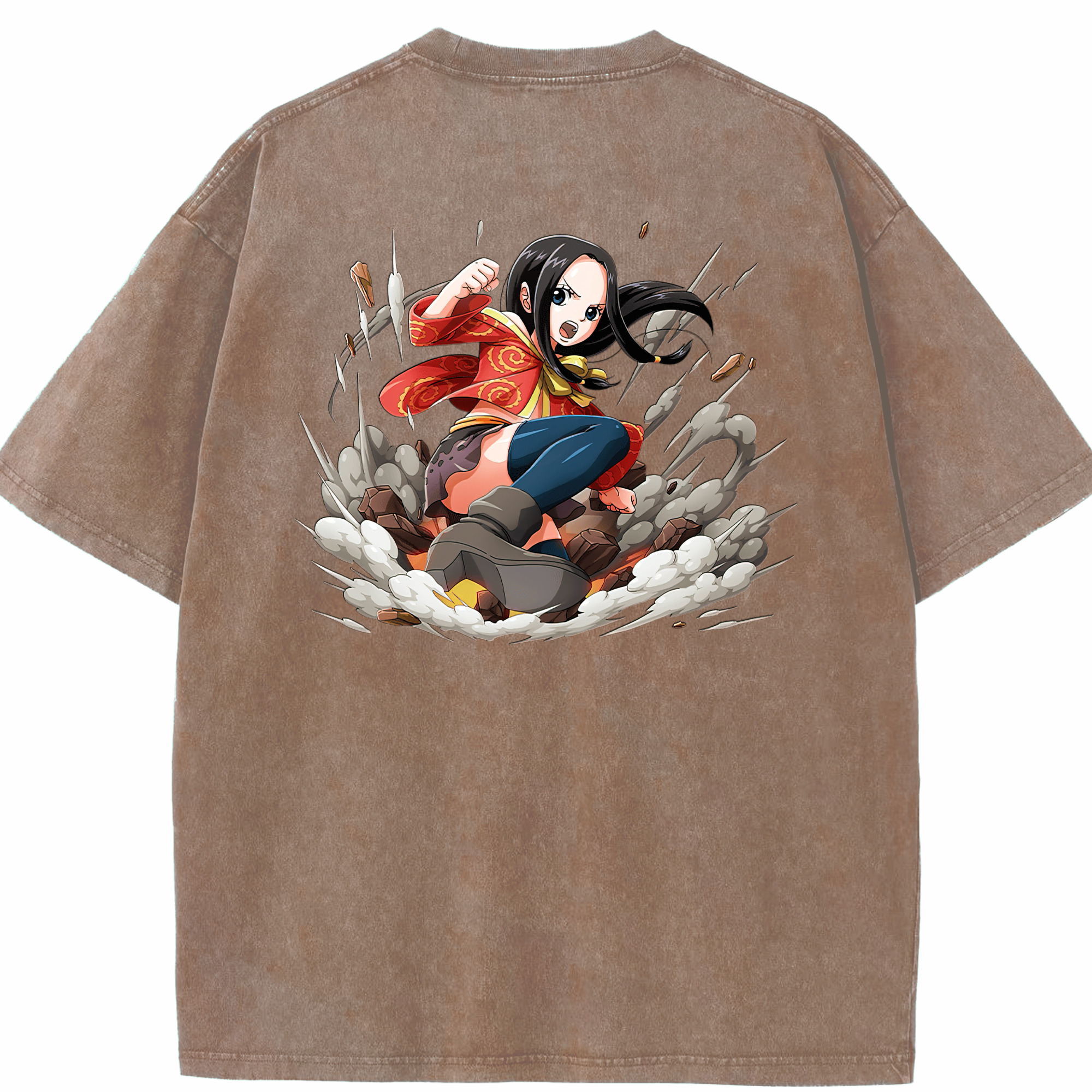 ワンピース ボア・ハンコック ONE PIECE Boa·Hancock 綿100% ヴィンテージ風 半袖Tシャツ（背面プリント）