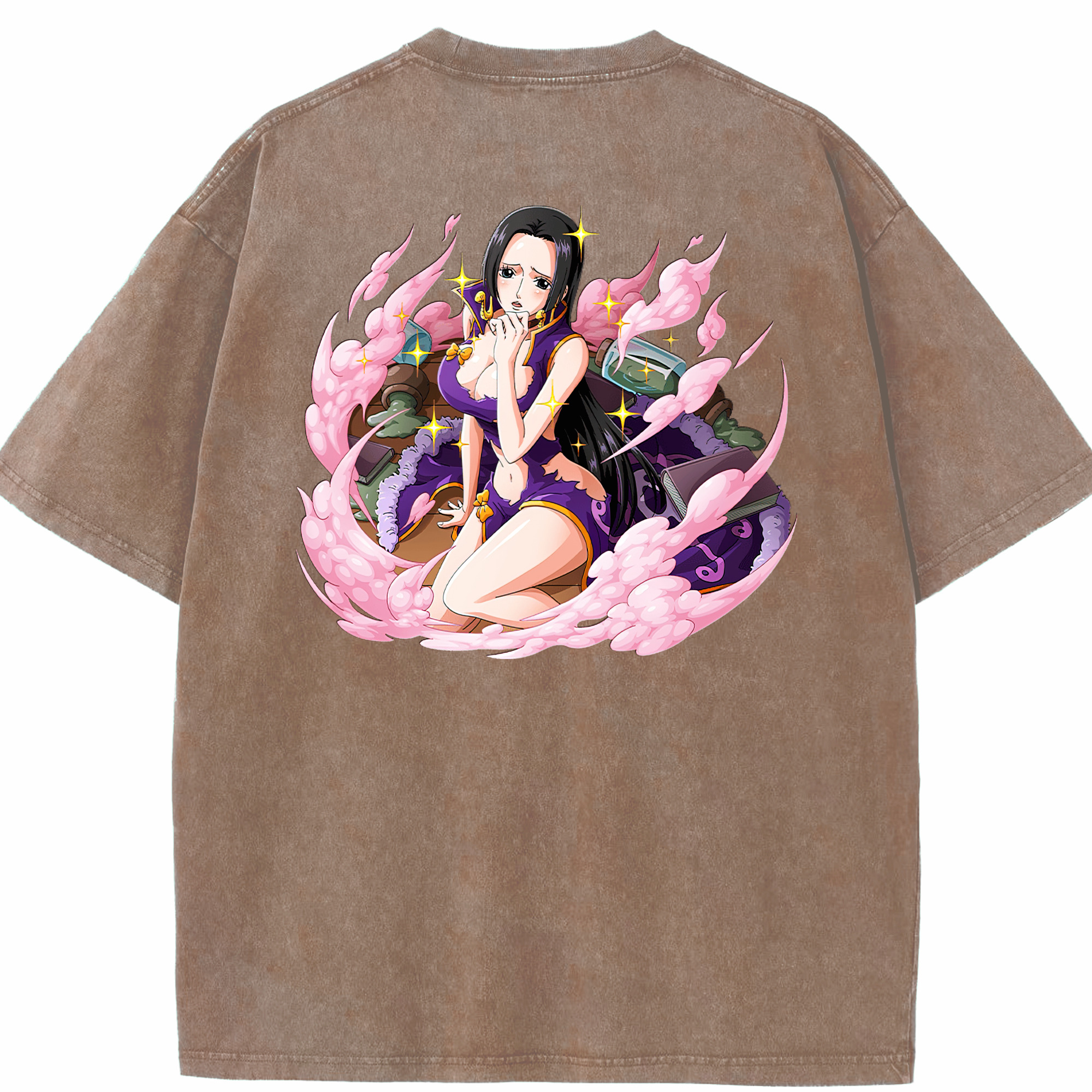 ワンピース ボア・ハンコック ONE PIECE Boa·Hancock 綿100% ヴィンテージ風 半袖Tシャツ（背面プリント）