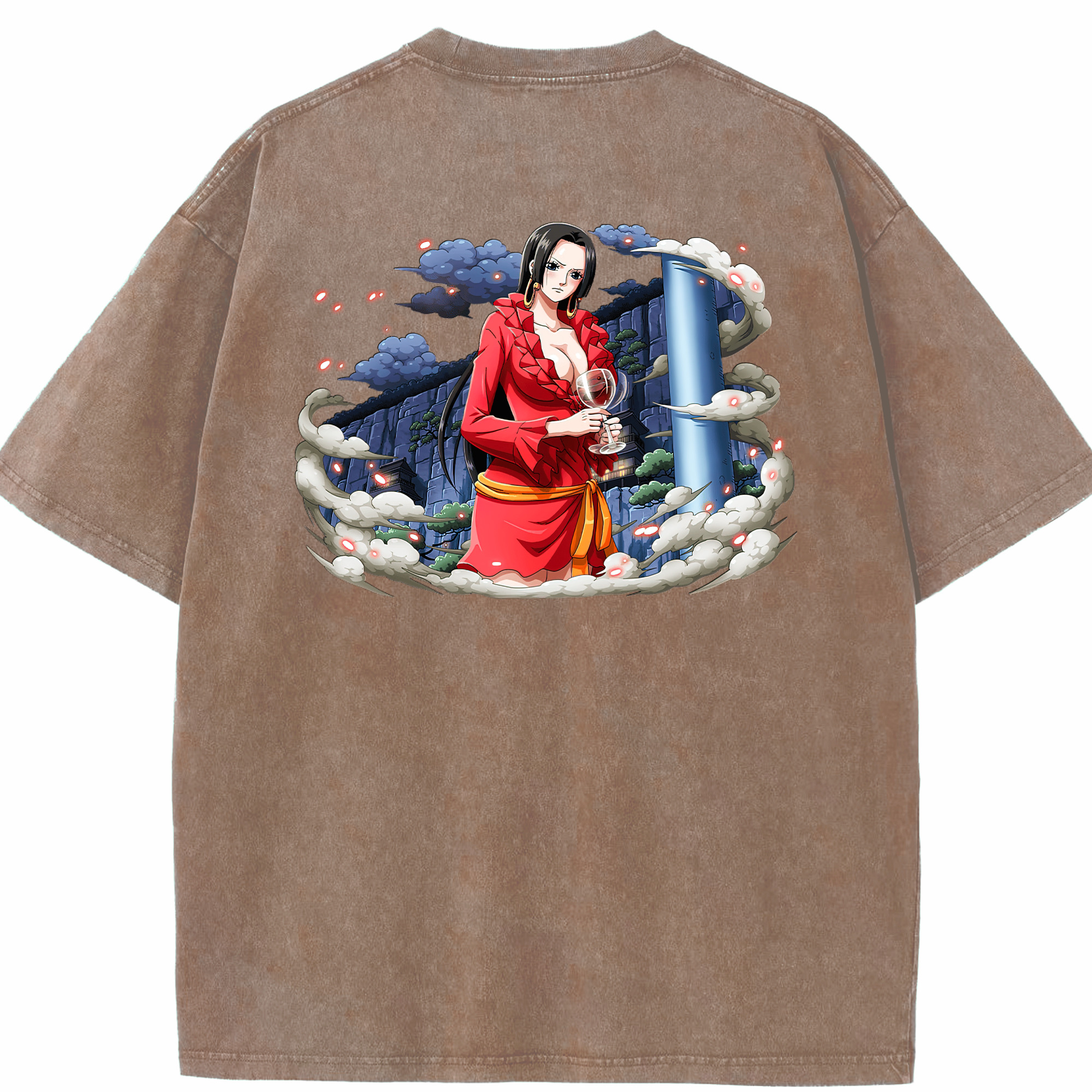ワンピース ボア・ハンコック ONE PIECE Boa·Hancock 綿100% ヴィンテージ風 半袖Tシャツ（背面プリント）