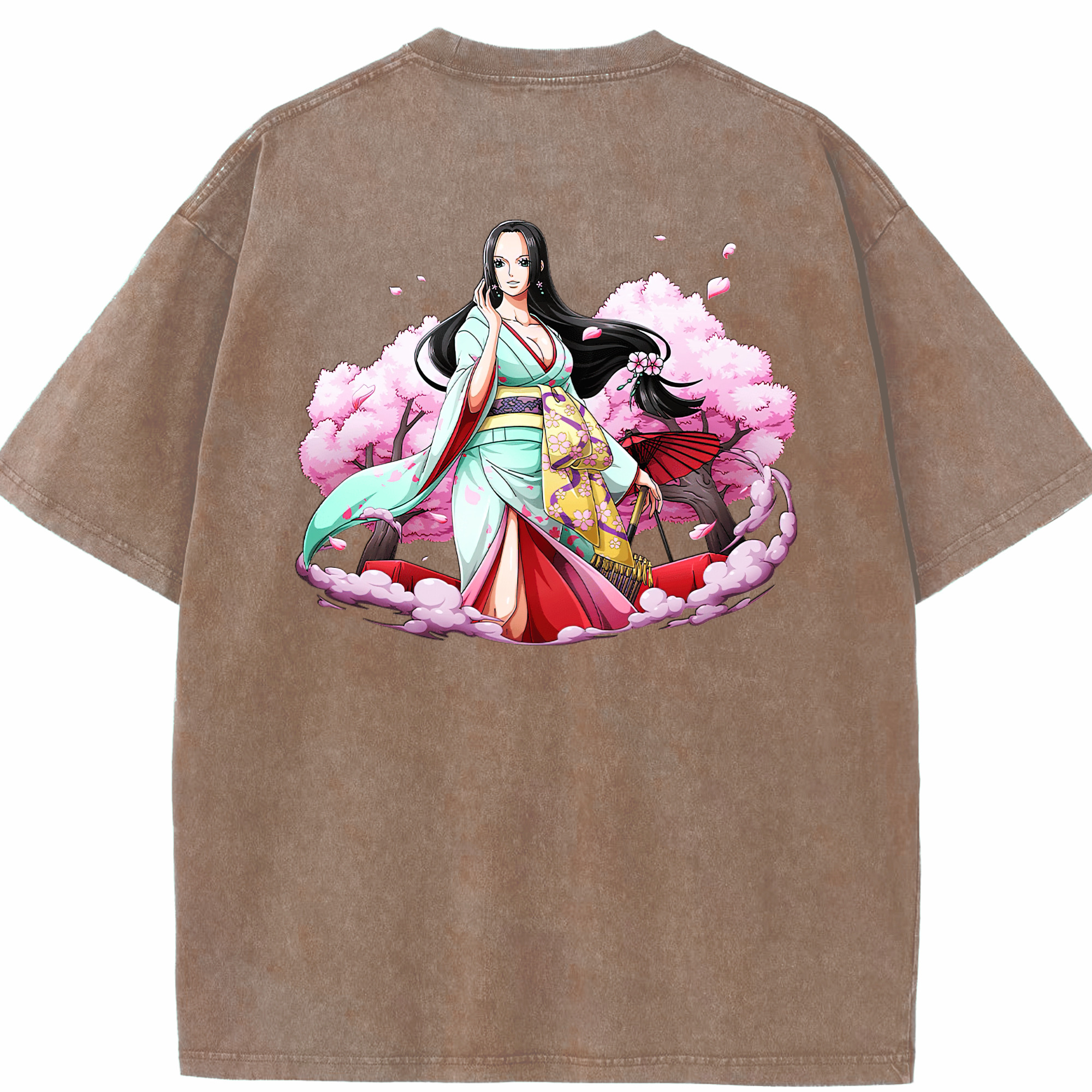 ワンピース ボア・ハンコック ONE PIECE Boa·Hancock 綿100% ヴィンテージ風 半袖Tシャツ（背面プリント）