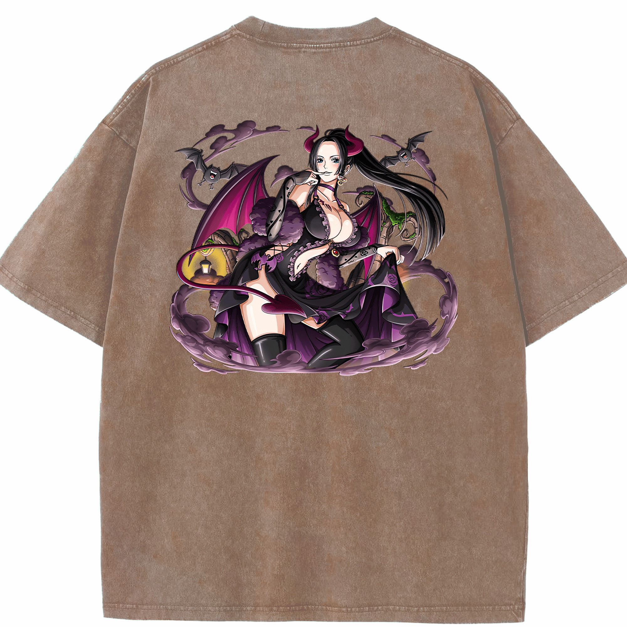 ワンピース ボア・ハンコック ONE PIECE Boa·Hancock 綿100% ヴィンテージ風 半袖Tシャツ（背面プリント）
