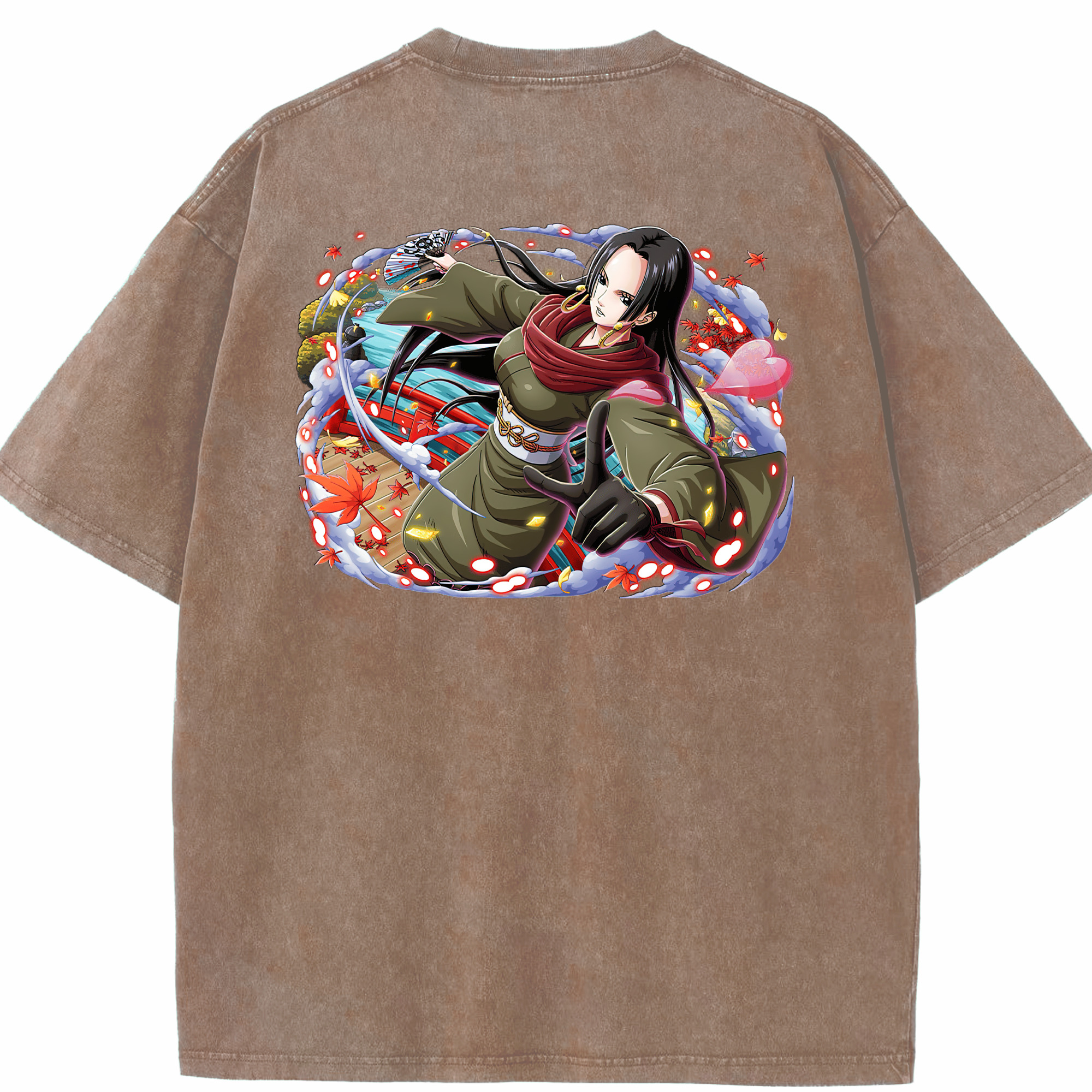 ワンピース ボア・ハンコック ONE PIECE Boa·Hancock 綿100% ヴィンテージ風 半袖Tシャツ（背面プリント）