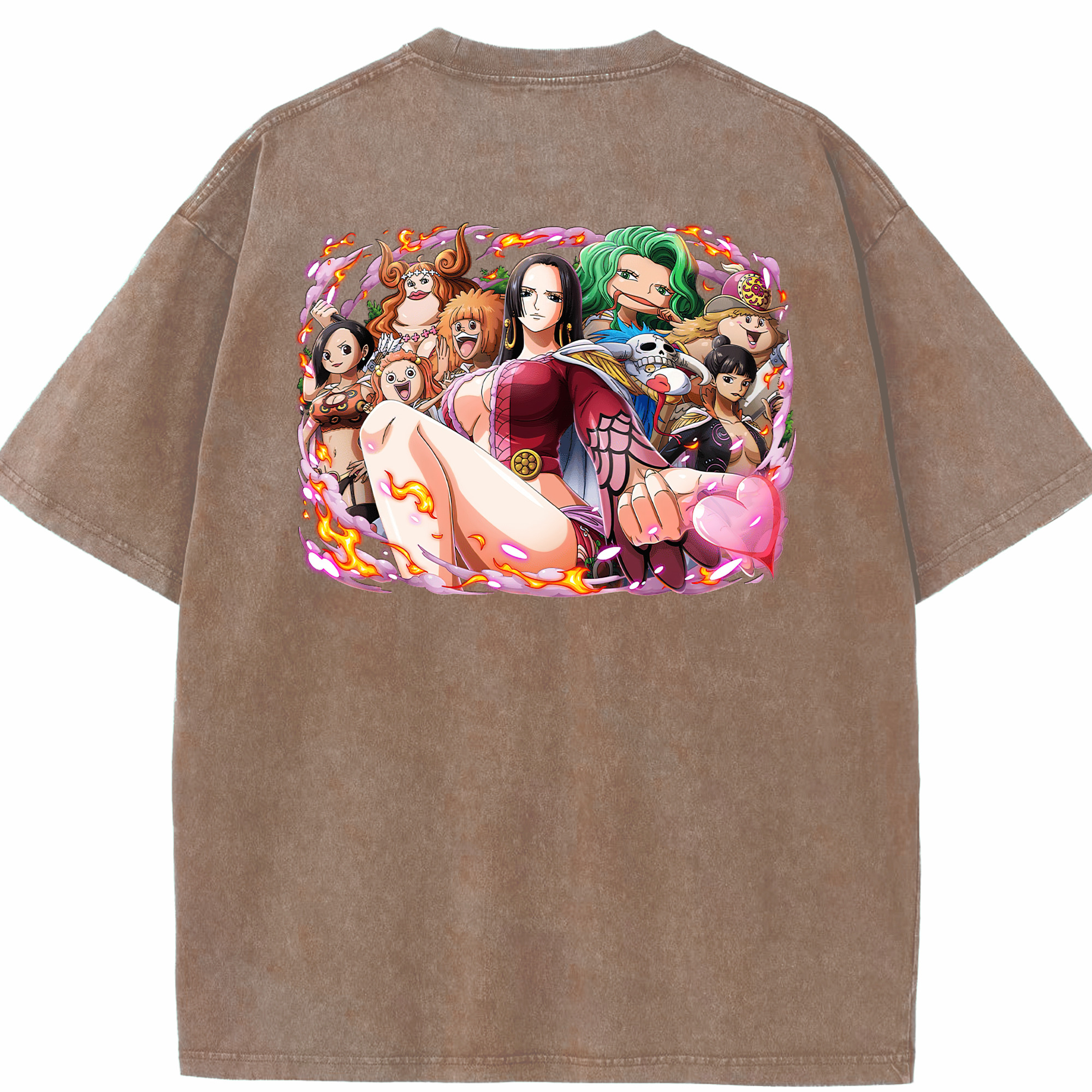 ワンピース ボア・ハンコック ONE PIECE Boa·Hancock 綿100% ヴィンテージ風 半袖Tシャツ（背面プリント）
