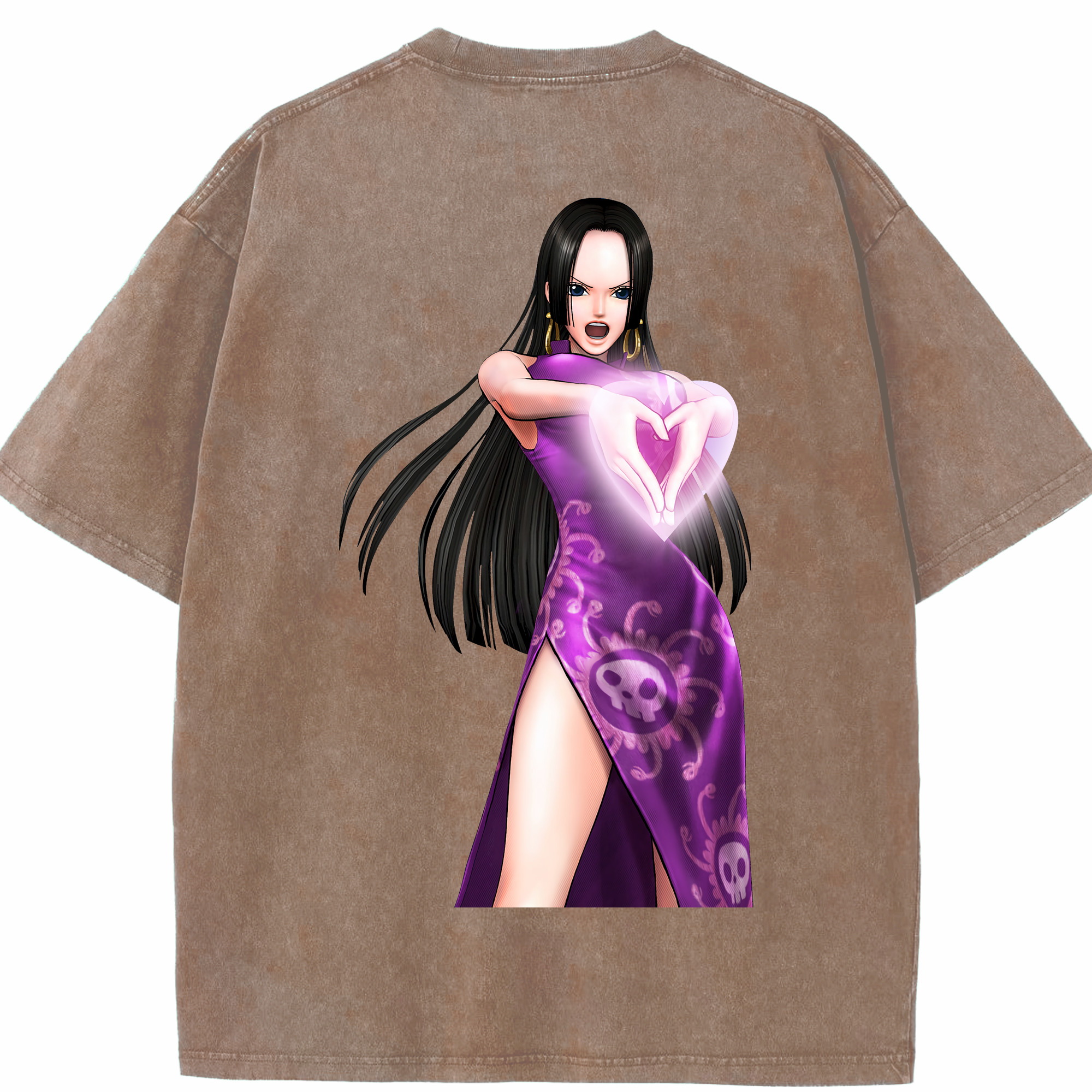 ワンピース ボア・ハンコック ONE PIECE Boa·Hancock 綿100% ヴィンテージ風 半袖Tシャツ（背面プリント）