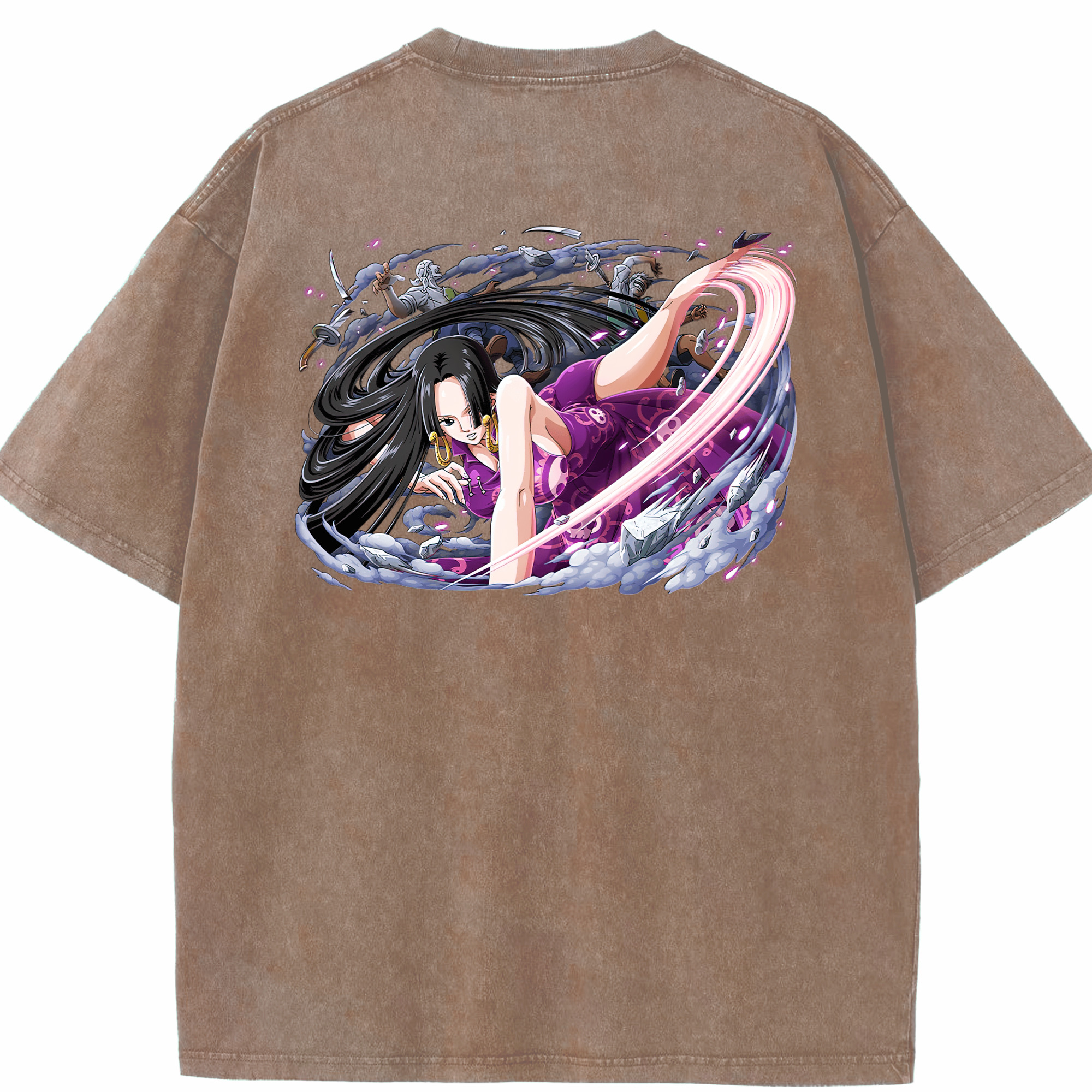 ワンピース ボア・ハンコック ONE PIECE Boa·Hancock 綿100% ヴィンテージ風 半袖Tシャツ（背面プリント）