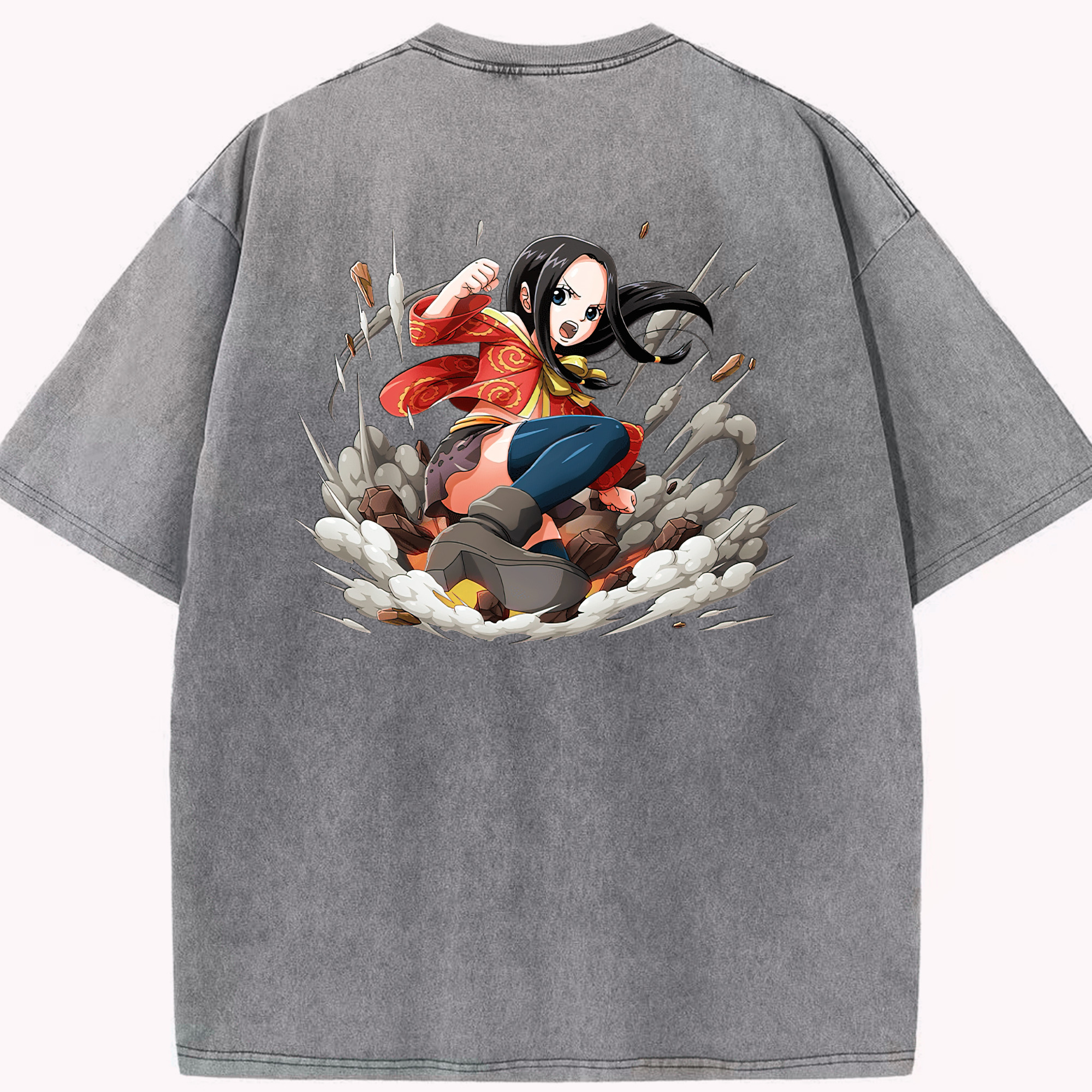 ワンピース ボア・ハンコック ONE PIECE Boa·Hancock 綿100% ヴィンテージ風 半袖Tシャツ（背面プリント）