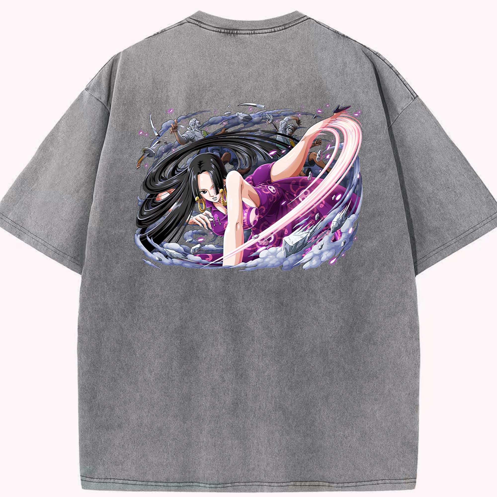 ワンピース ボア・ハンコック ONE PIECE Boa·Hancock 綿100% ヴィンテージ風 半袖Tシャツ（背面プリント）