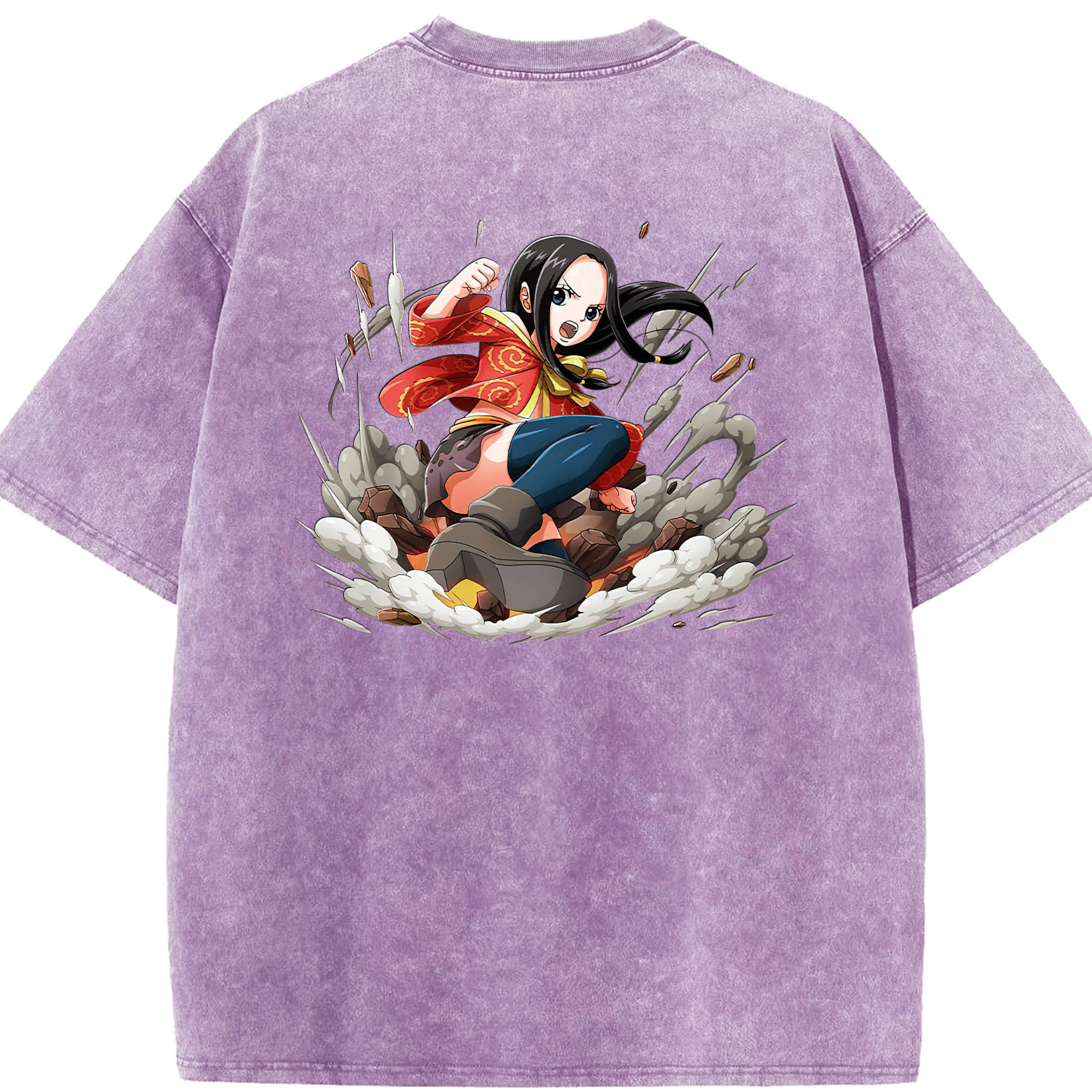 ワンピース ボア・ハンコック ONE PIECE Boa·Hancock 綿100% ヴィンテージ風 半袖Tシャツ（背面プリント）